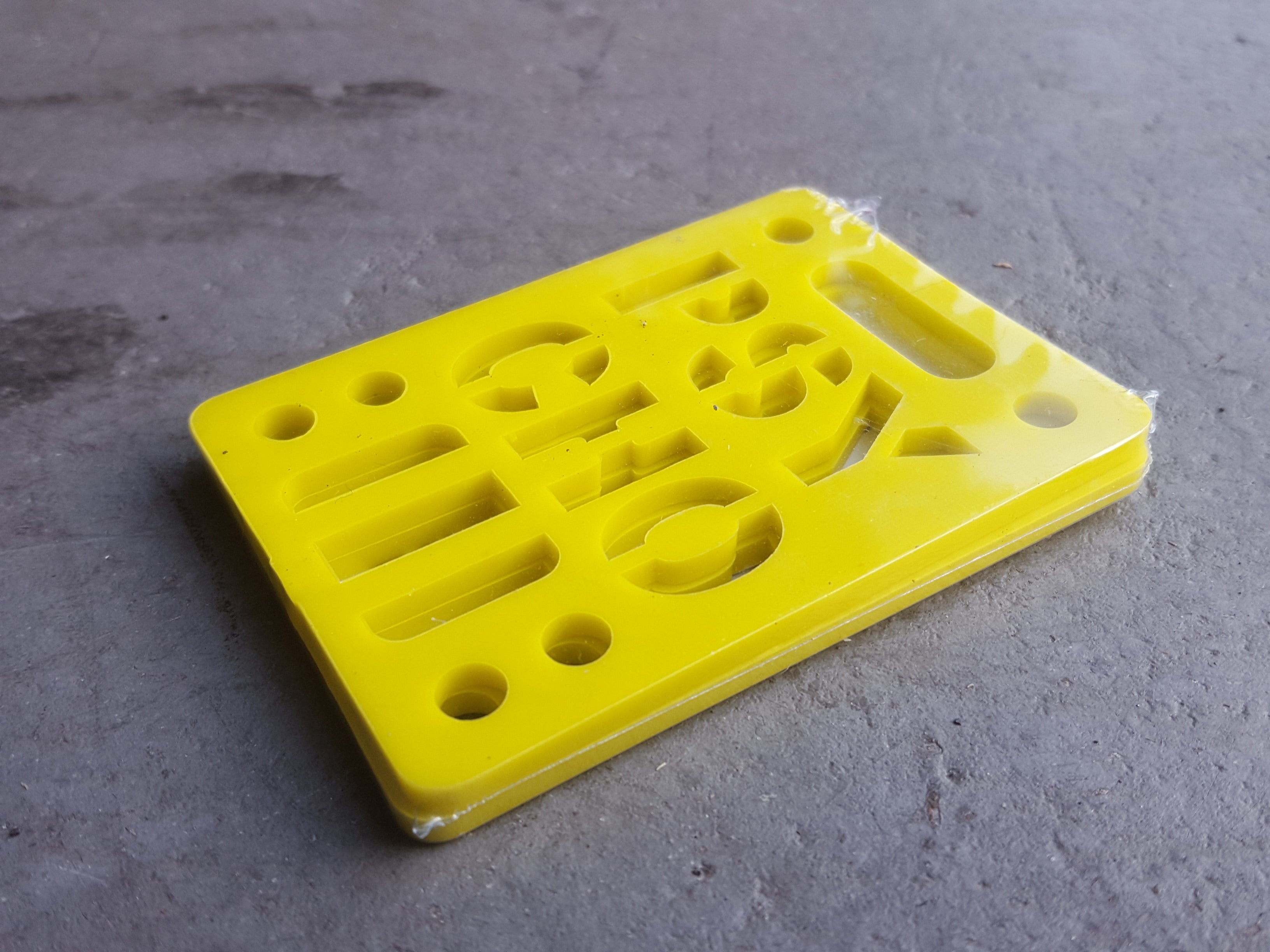 Psycho Risers 1/8 Inch Yellow Riser Pads - Perfect for Skateboard Deck Elevation & Shock Absorption
