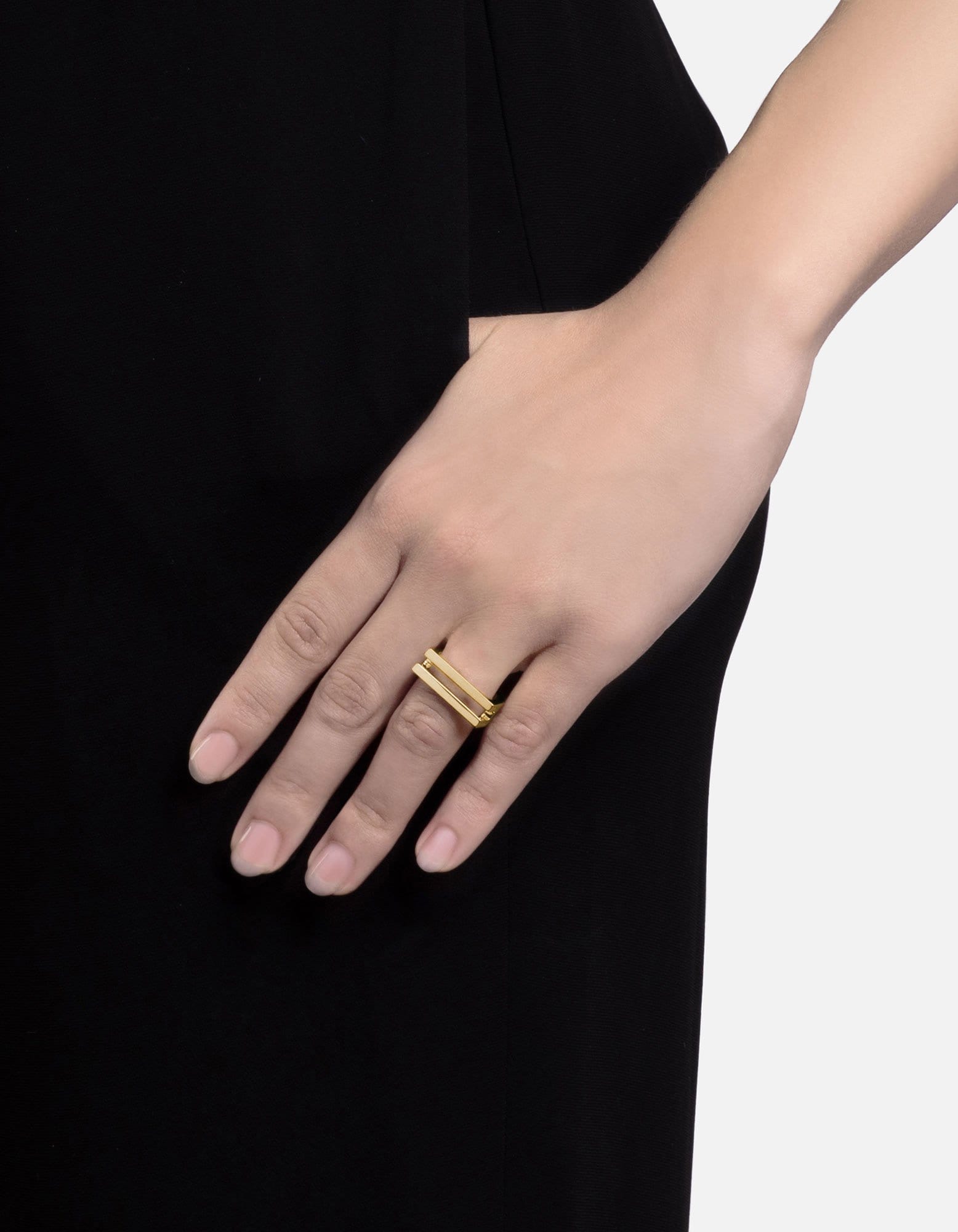 Square Bar Ring for Women - Minimalist Gold Ring - Dainty Stackable Ring for Everyday Wear, Gift, or Special Occasions
