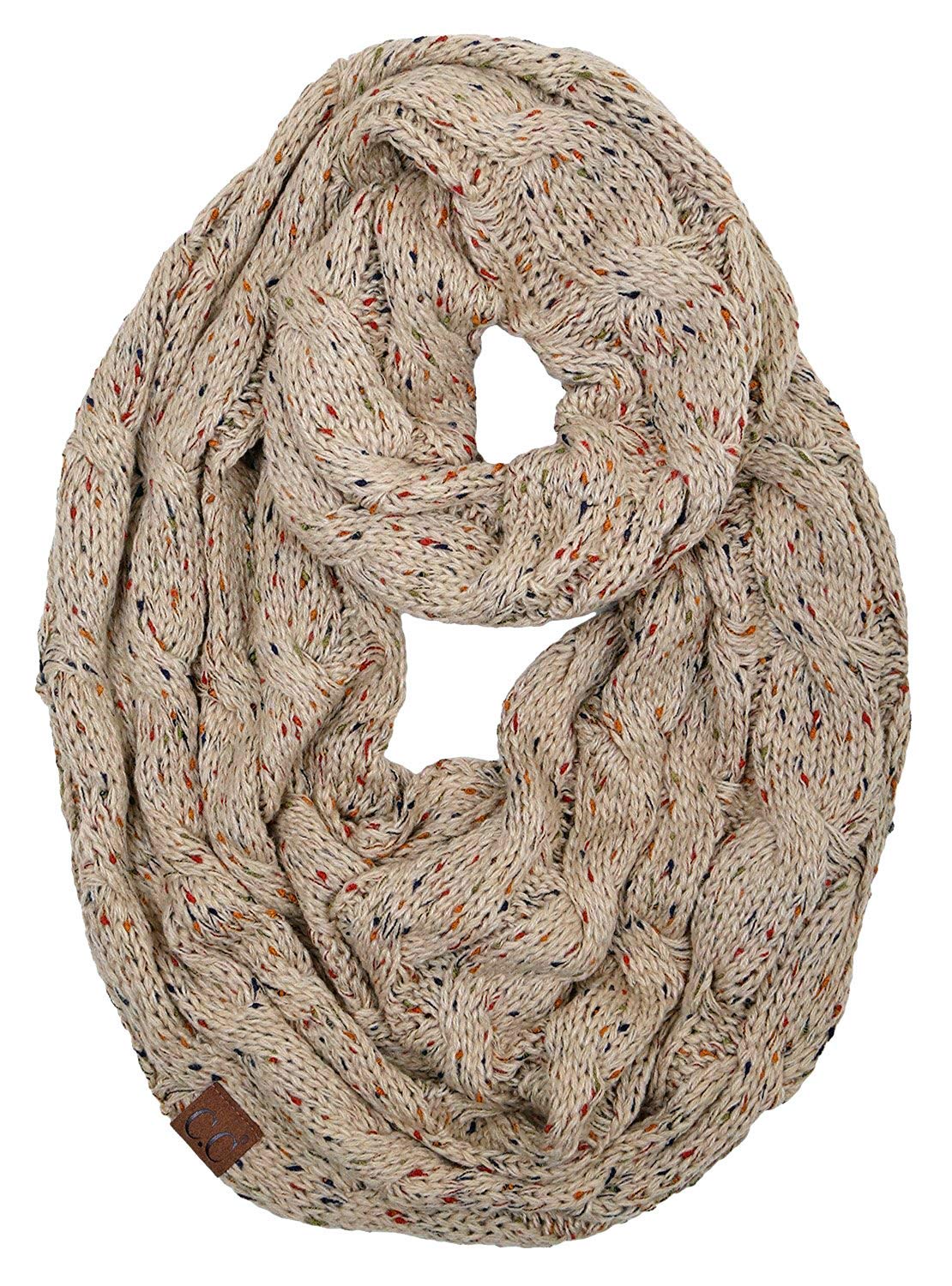 Stylish Slouchy Beanie & Infinity Scarf Set - 2 Piece Winter Accessories for Women | Soft Knit Hat & Cozy Scarf in Confetti Latte | Perfect for Cold Weather, Outdoor Activities & Fashion Outfits