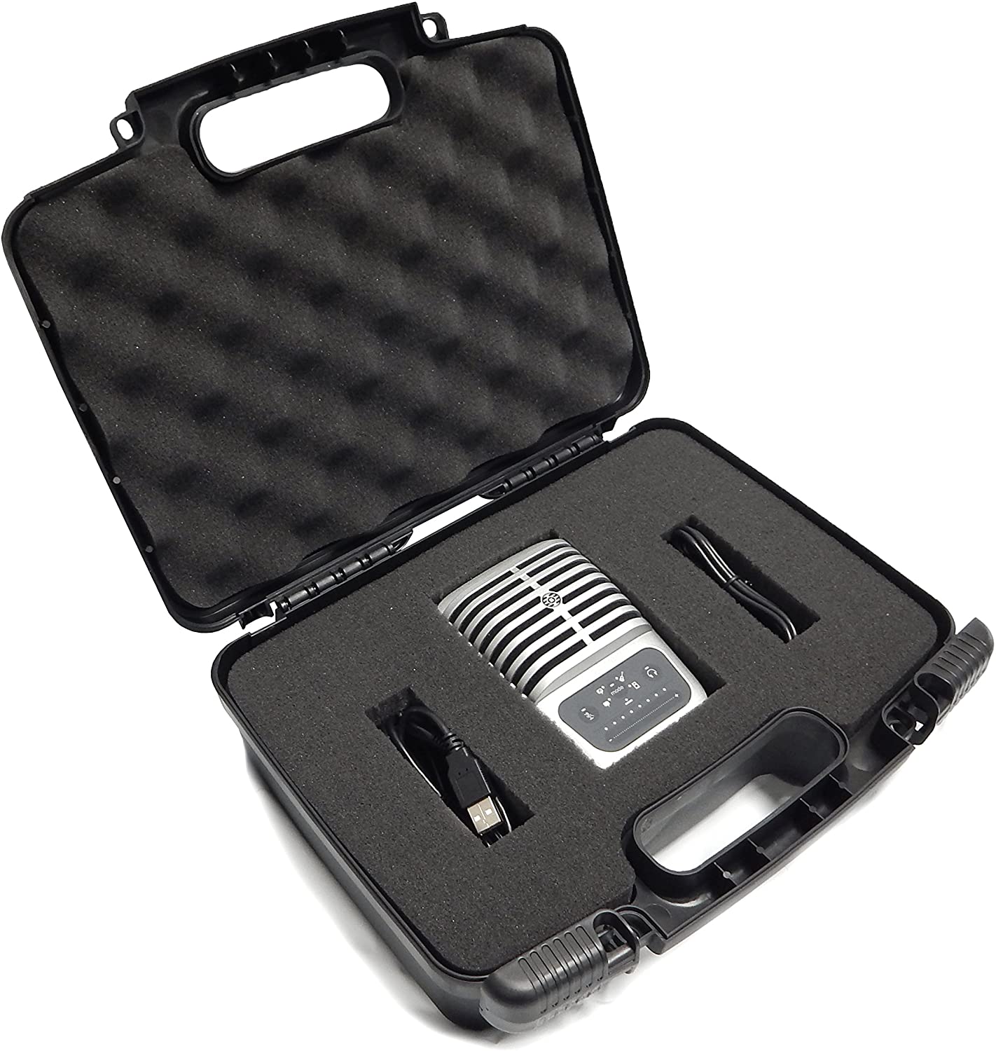 CASEMATIX Studio Microphone Case - Protective Storage for MV51, MV88, MVL, Lavalier Mics & Audio Interfaces | Durable Travel Case for Podcasting, Recording & Live Performances