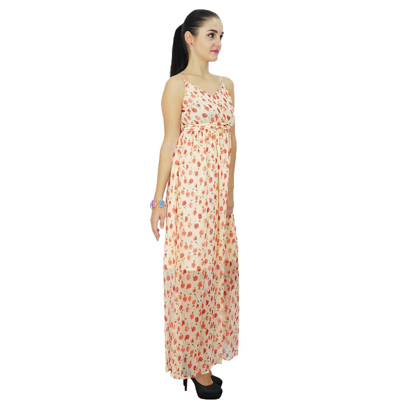 Bimba Women's Bohemian Summer Maxi Dress - Flowy Georgette Long Dress for Beach, Vacation & Casual Wear | Elegant & Chic Boho Style