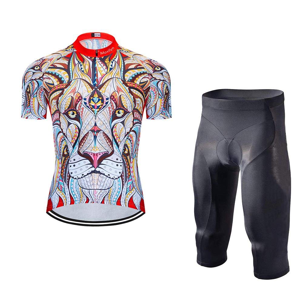 Men's Cycling Jersey & Bib Shorts Set - Quick-Dry, Full-Zip Road Bike Clothing Kit for Comfortable Long-Distance Rides | Perfect for Road Cycling, Training & Outdoor Sports