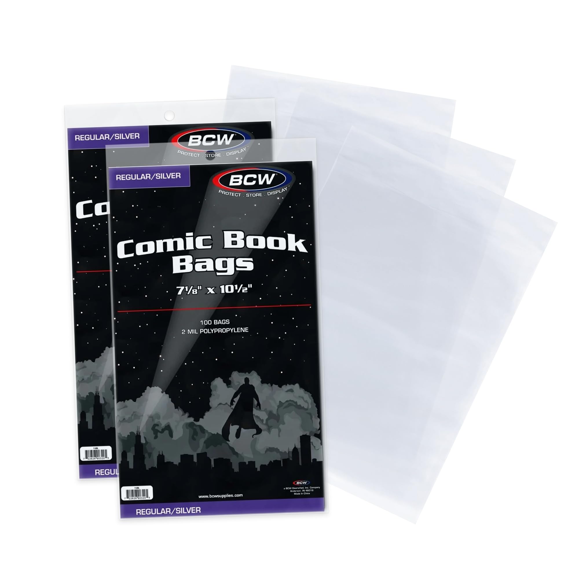 BCW Silver Age Comic Bags - 200 Pack | Acid-Free, Archival Quality Protection for Silver Age Comic Books | Comic Collection Storage Solution | Perfect for Collectors, Grading & Long-Term Preservation