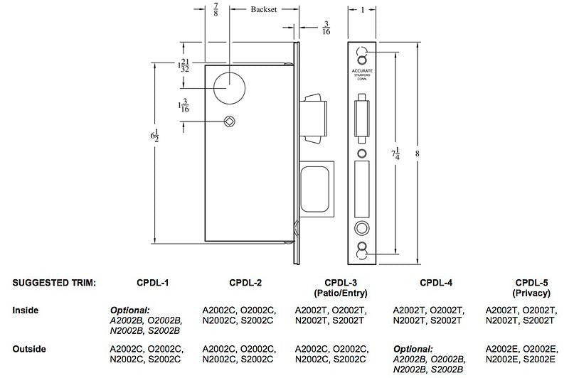 2002 CPDL Accurate Combination Pocket Door Lock & Edge Pull - Secure Sliding Doors for Bedrooms, Bathrooms & Closets