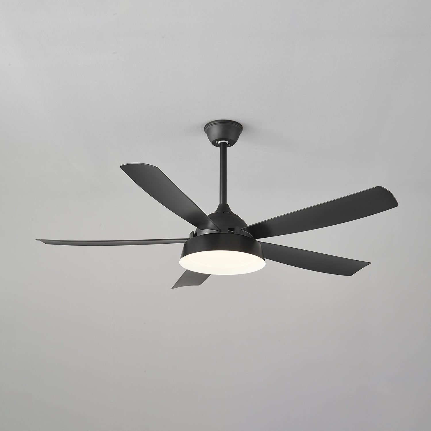 Elysian Ceiling Fan with Light Kit - 52 Inch Modern Flush Mount Fan - Quiet Reversible Motor - Energy Efficient LED Light - Perfect for Bedroom, Living Room & Home Office