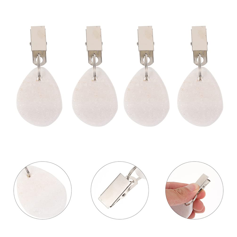 Hemoton 6-Pack Tablecloth Weights - Heavy Duty Iron Tablecloth Clips for Outdoor Picnic, Party, Wedding - Securely Holds Table Skirts & Cloths in Windy Conditions - White Simple Design for Elegant Decor