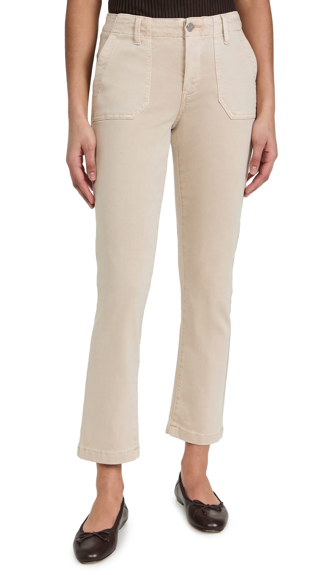 PAIGE Women's Mayslie Straight Ankle Jeans - High Waist Slim Fit Denim Pants for Casual Wear & Everyday Outfits