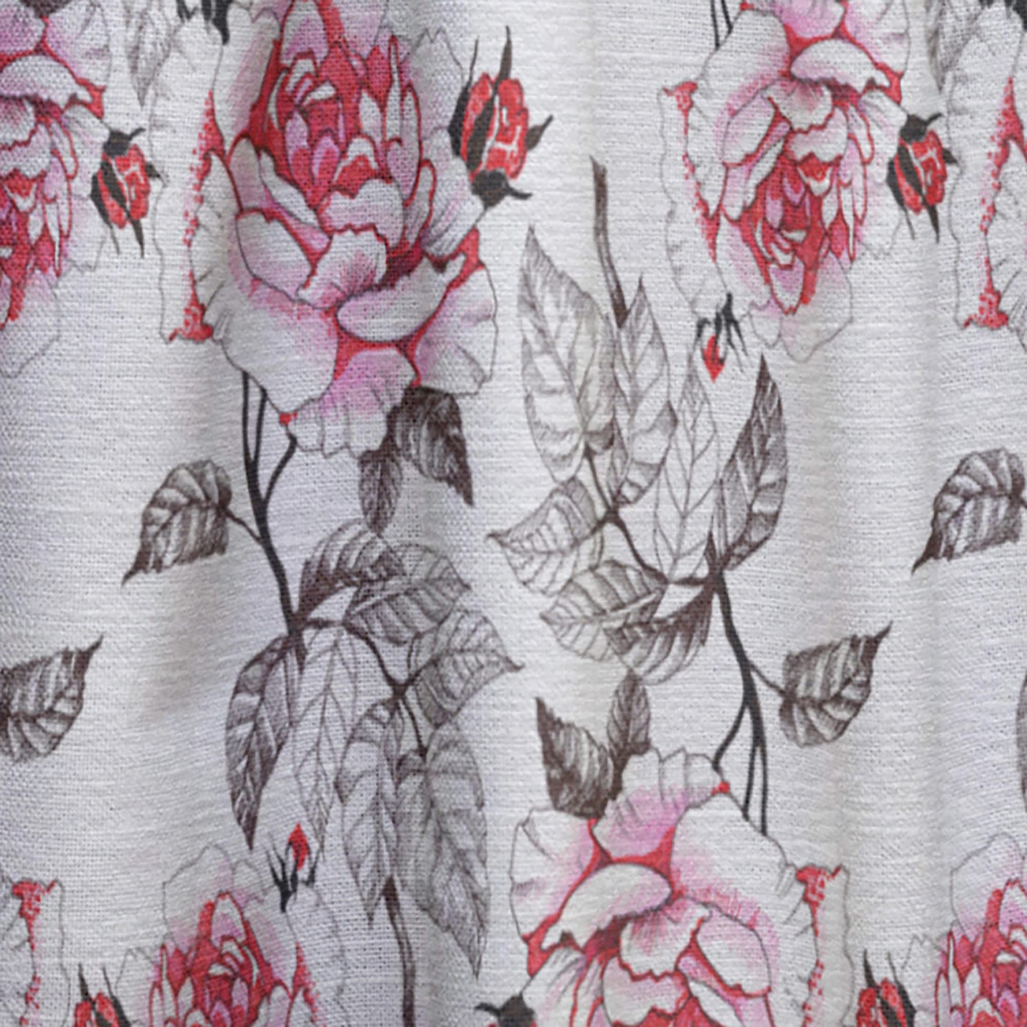 DesignQ Thermal Insulated Blackout Curtains - Elegant Red Rose Seamless Pattern - 52x84 Inch Single Panel for Bedroom & Living Room - Perfect for Home Decor, Privacy & Light Control