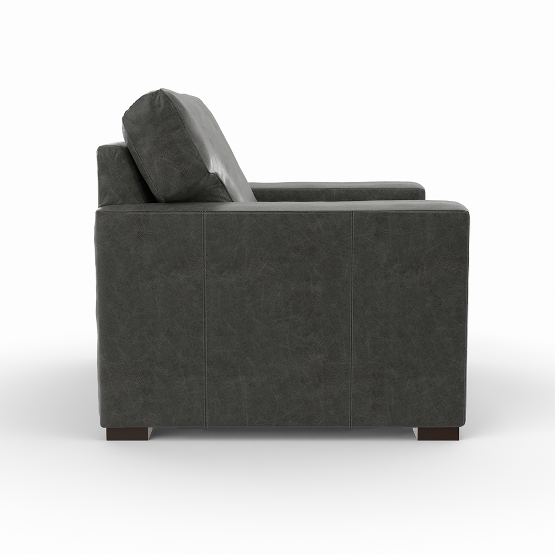 Premium Baylor Leather Chair and a Half – Oversized Comfort for Living Rooms, Offices & Reading Nooks – Genuine Leather Recliner with Padded Armrests