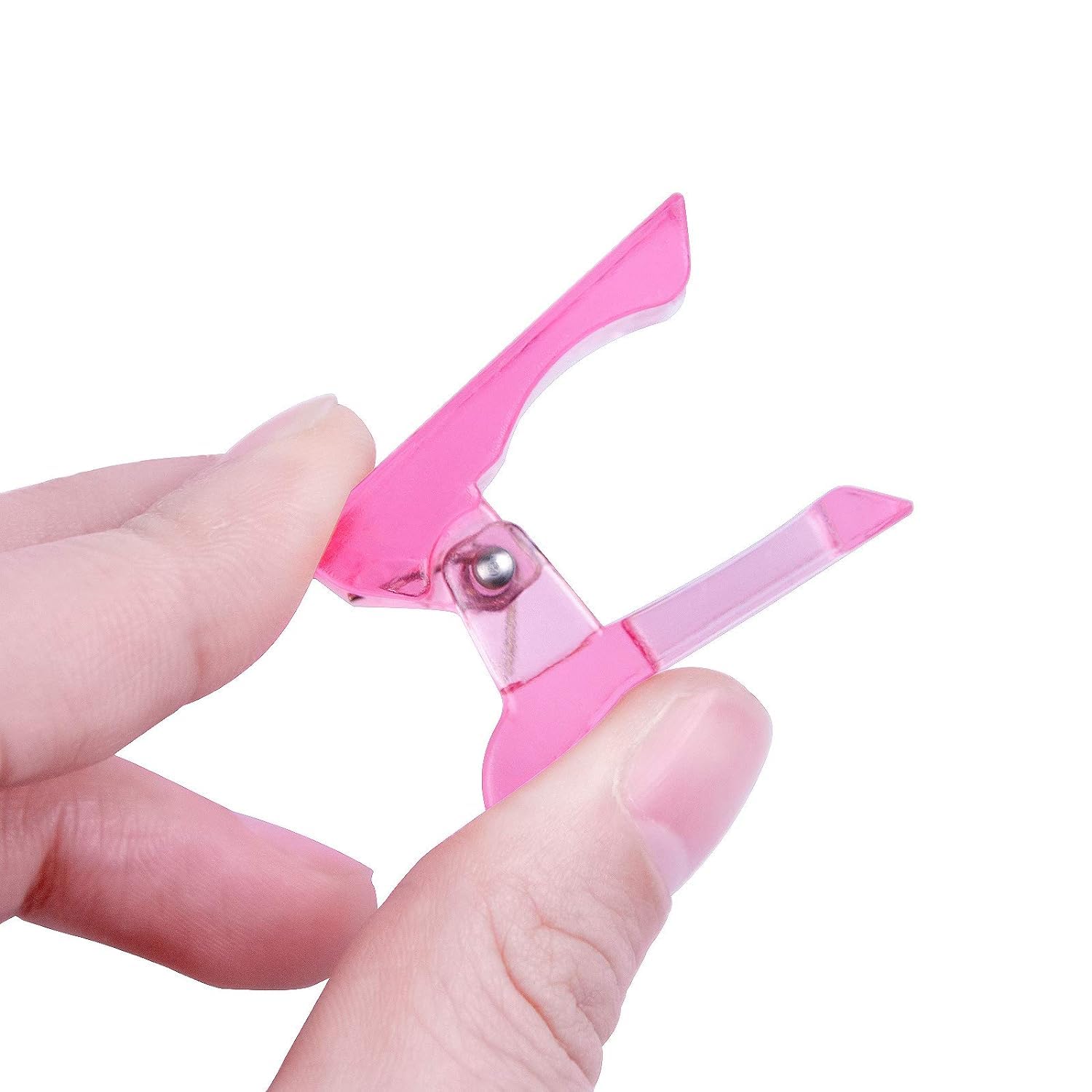 10PCS Transparent Nail Clips for Gel Nail Extension - UV LED Builder DIY Manicure Set (Pink) | Perfect for Salon, Home Use & Professional Nail Art