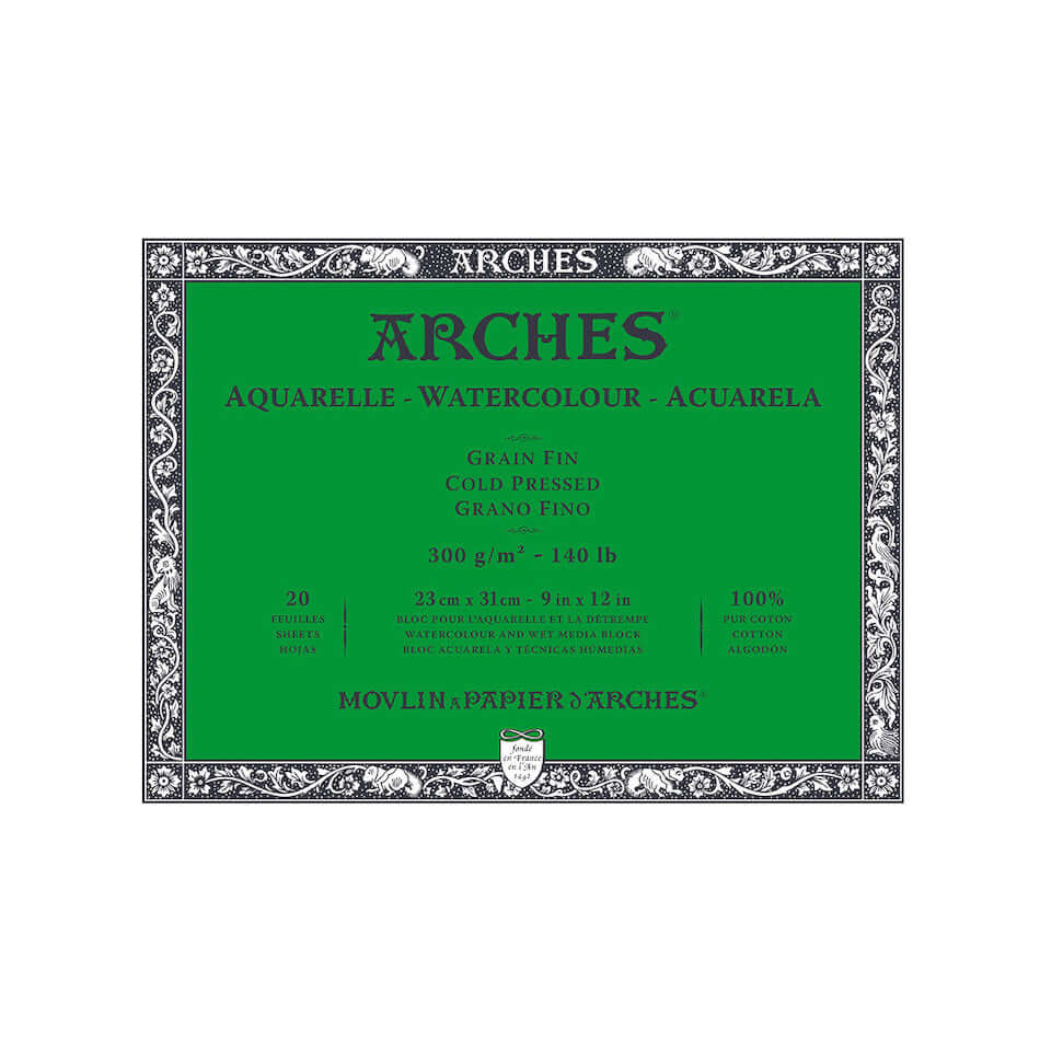 Premium Arches Watercolor Cold Pressed Paper Block 23x31 Inches - 100% Cotton Acid-Free for Professional Artists - Perfect for Landscape, Portrait & Studio Painting