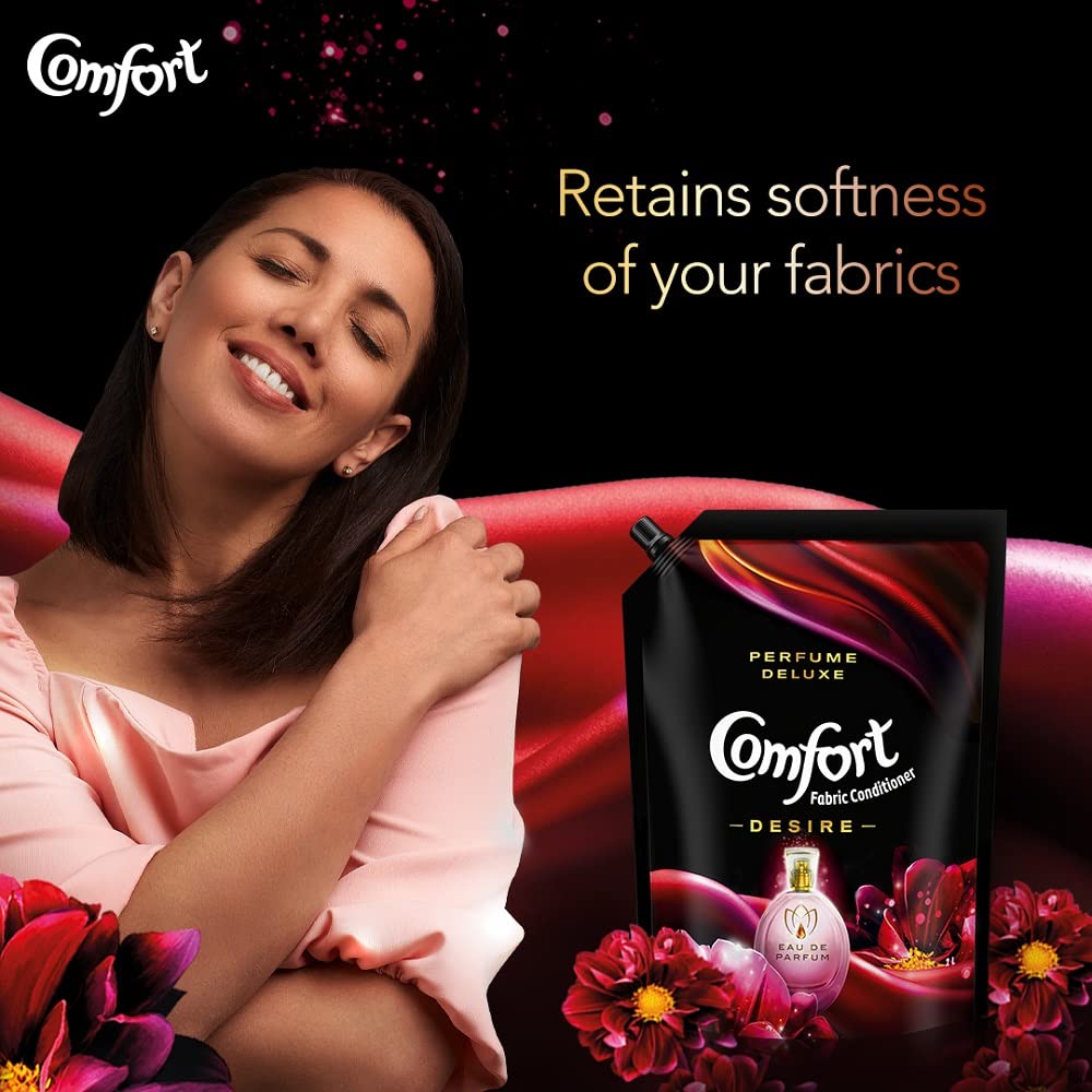 Luxury Comfort Perfume Deluxe Fabric Softener - 2L Pouch with French Floral & Orange Fragrance for Laundry & Home Freshness