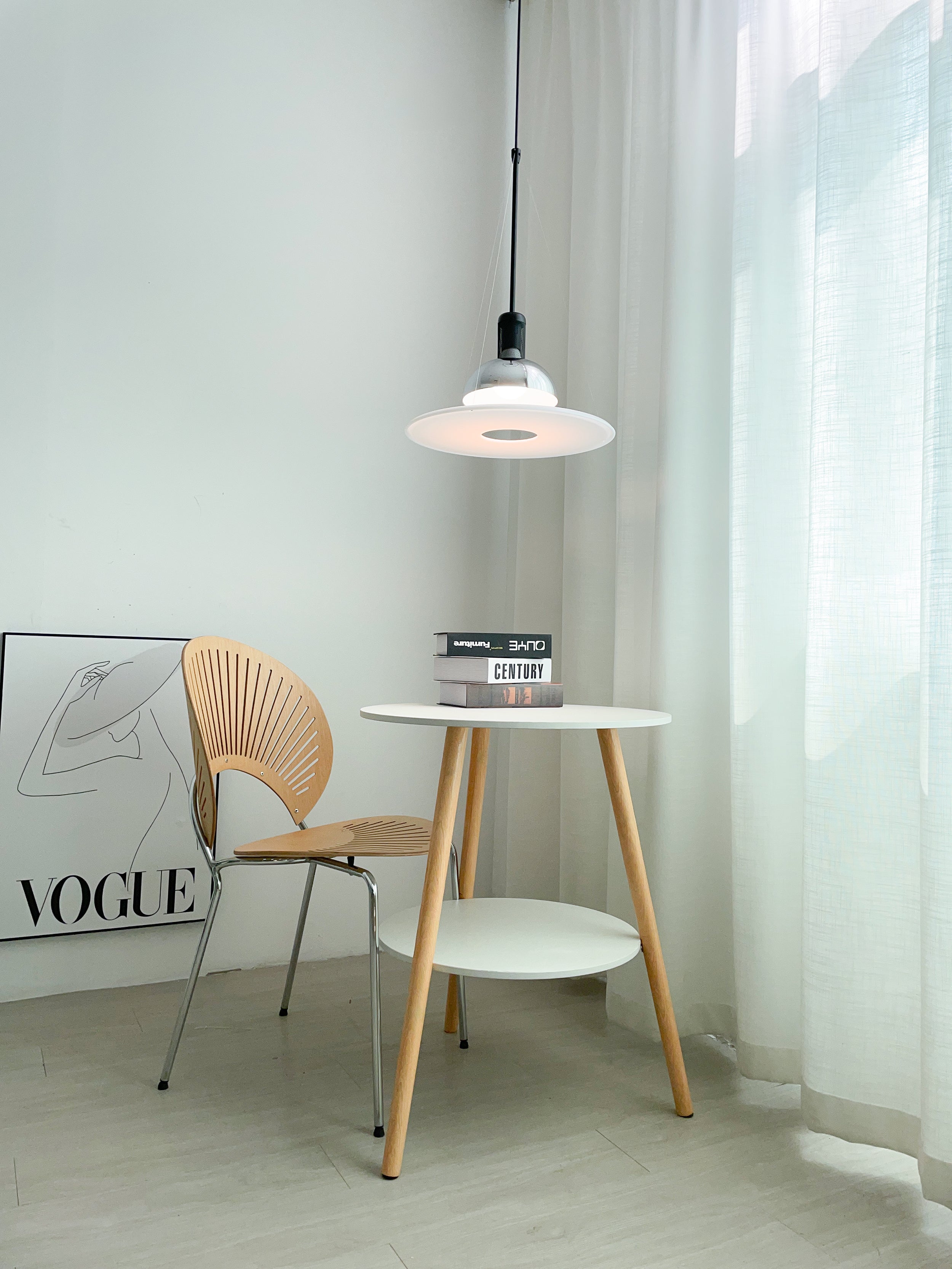 Modern Frisbee Pendant Light Fixture - Adjustable Hanging Chandelier for Dining Room, Kitchen Island & Bedroom - Stylish Industrial Ceiling Lighting Decor