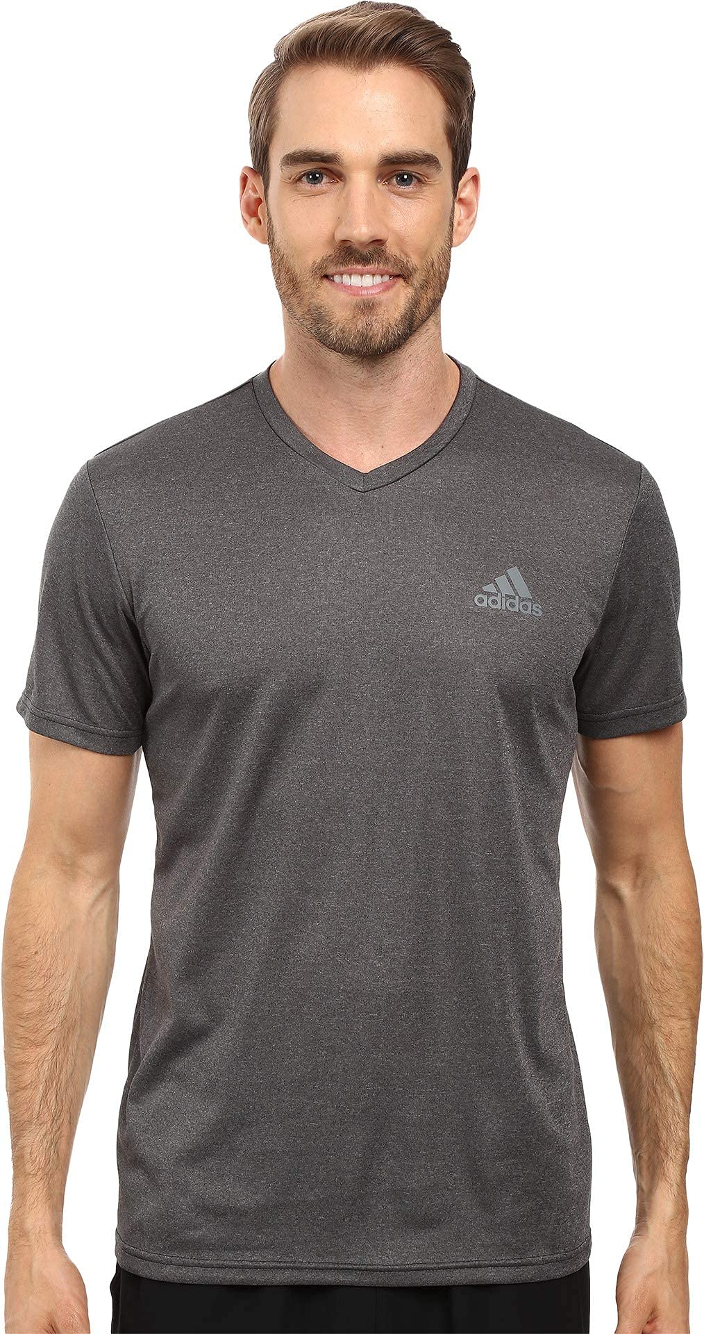 Adidas Men's Training Essentials Tech V-Neck T-Shirt - Moisture-Wicking Workout Tee for Gym, Running & Casual Wear