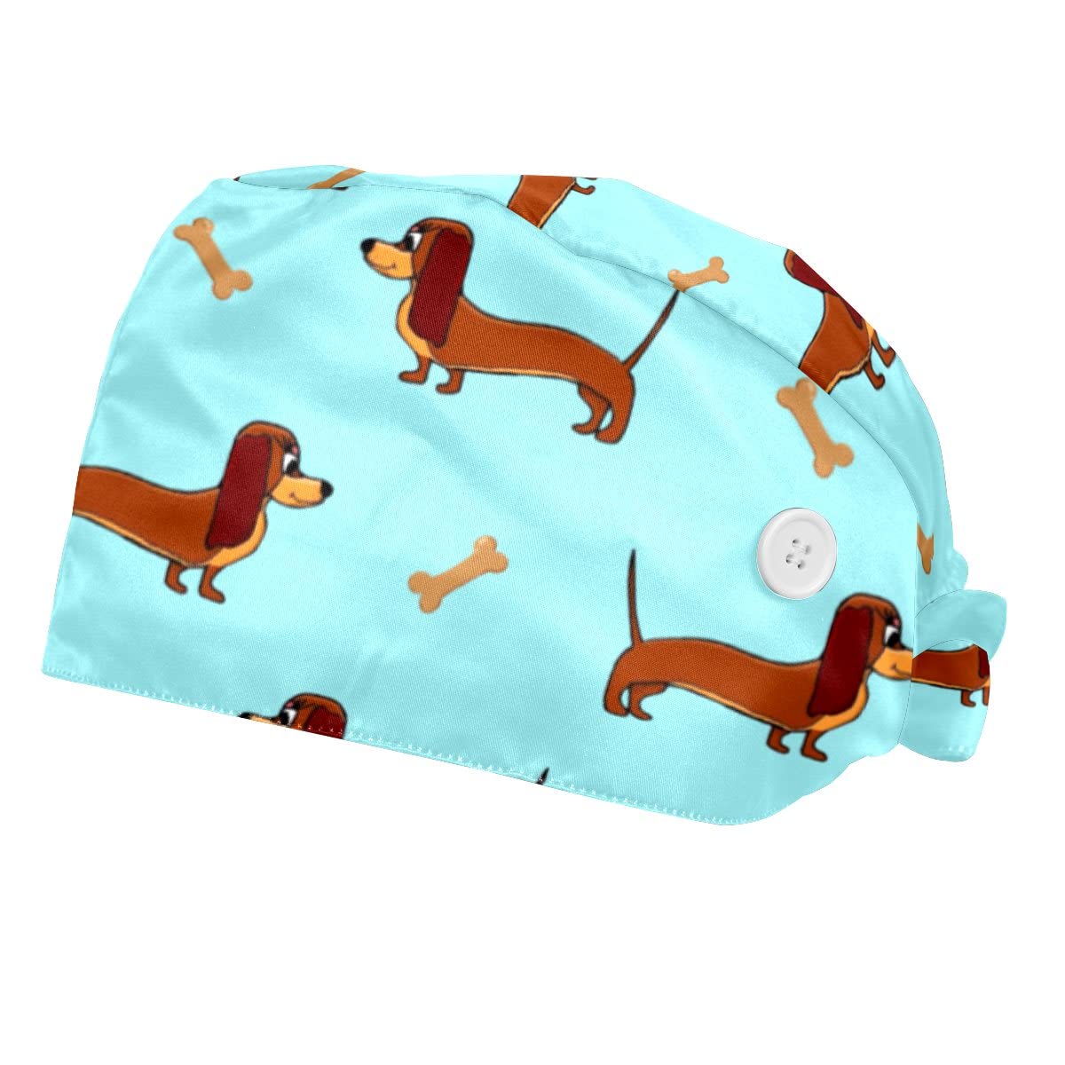 2 Packs Elastic Bandage Tie Back Surgical Hats - Breathable Bouffant Caps for Men & Women - Blue White Plaid Design - Perfect for Hospitals, Labs, Food Service & Hair Salons