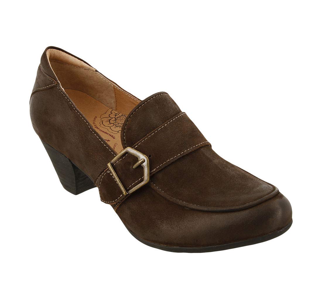Taos Women's Troubador Chocolate Oiled Pump Shoes - Size 8 M US - Comfortable Heels for Work, Office & Special Occasions