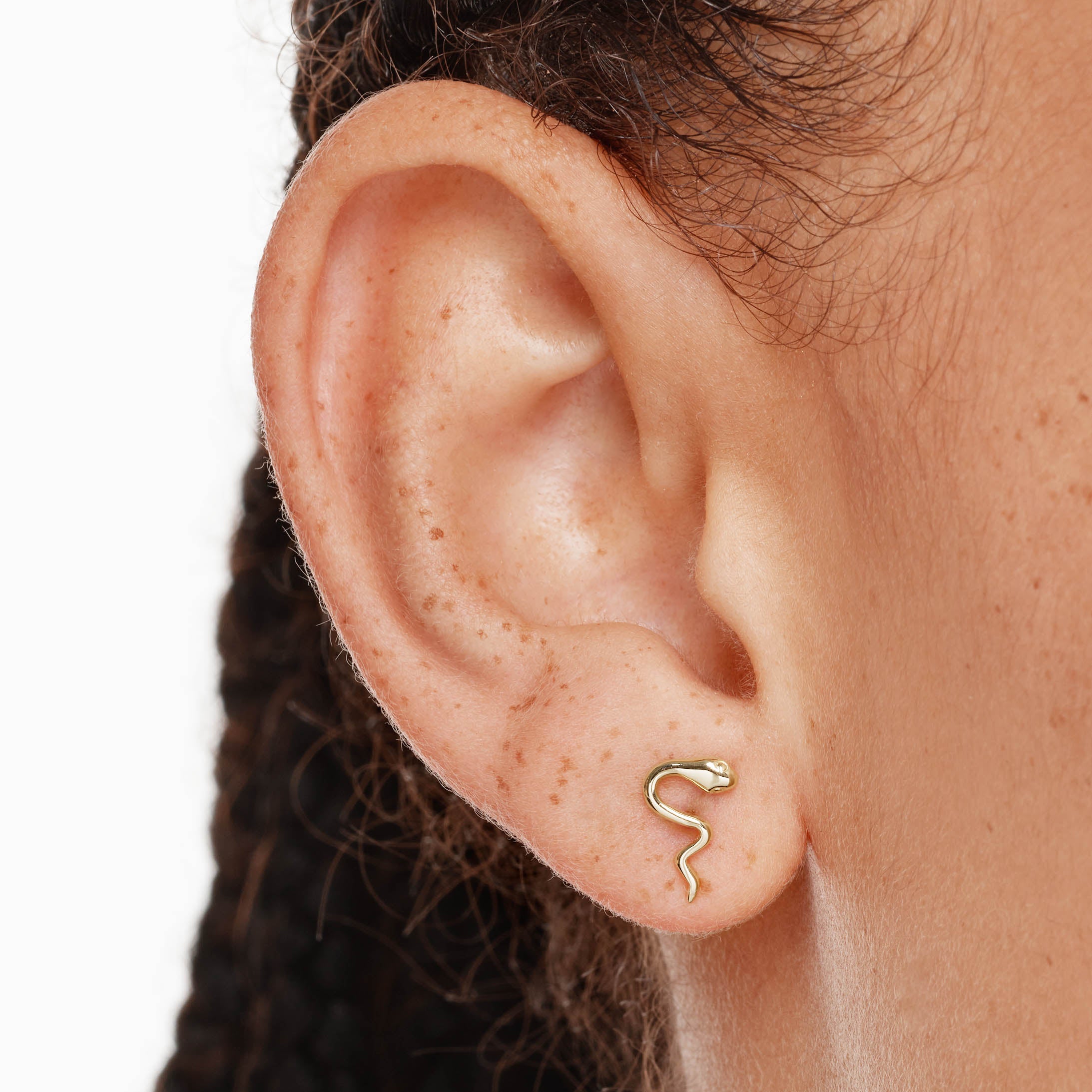 10K Gold Snake Stud Earrings for Women - Hypoallergenic Fashion Jewelry for Parties, Gifts & Everyday Wear