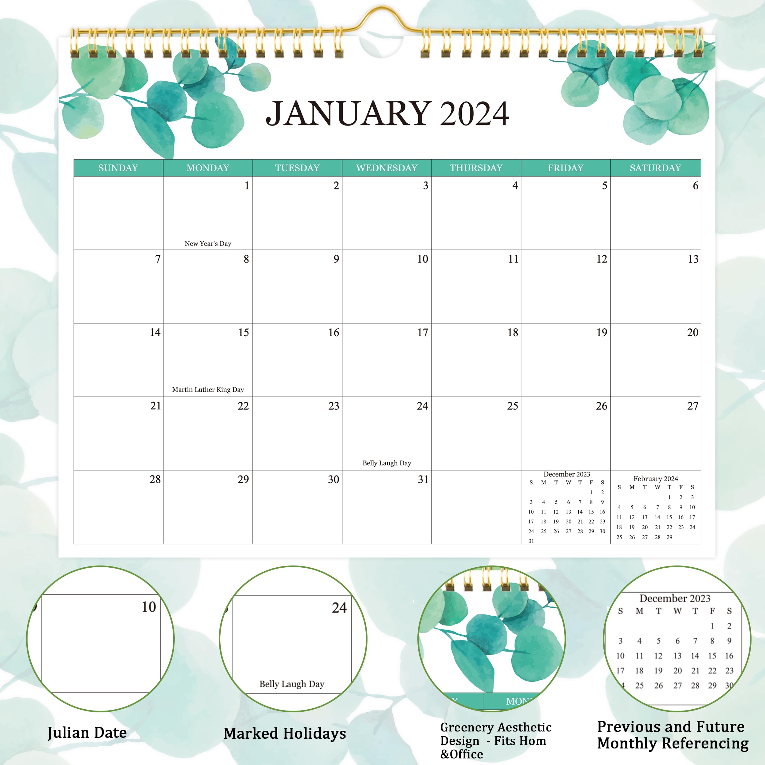 2024-2025 Wall Calendar - 18 Month Planner from January 2024 to June 2025 | Large Monthly Organizer for Home & Office | Perfect for Scheduling, Goal Tracking & Productivity
