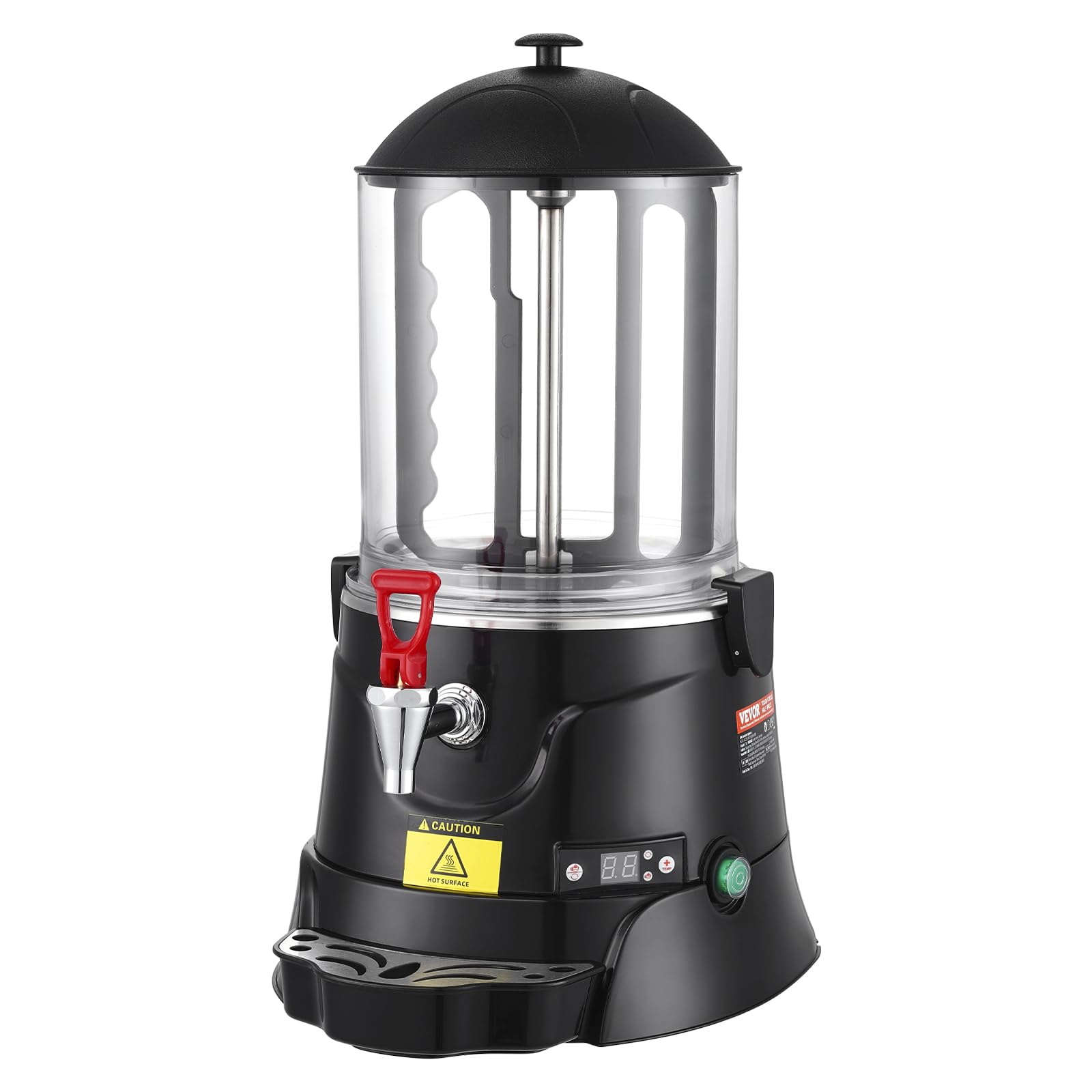 VEVOR 2.6 Gal Hot Chocolate Dispenser Machine with Adjustable Temperature 86°F-194°F, High-Quality ABS Tank for Hot Drinks - Perfect for Cafes, Restaurants, and Home Use