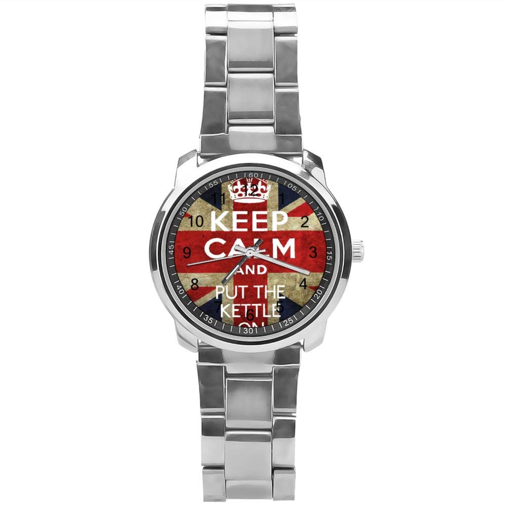 Yolocal Keep Calm Analog Wrist Watch for Boys - Stainless Steel Strap, Durable Timepiece for School, Sports & Everyday Wear