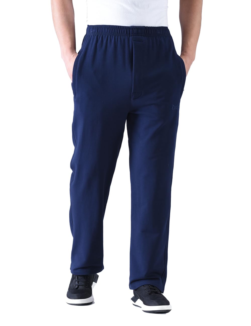 Zoulee Men's Casual Cotton Jogger Sweatpants with Zipper Front - Comfortable Elastic Waist Lounge Pants for Running, Workout, and Home Relaxation