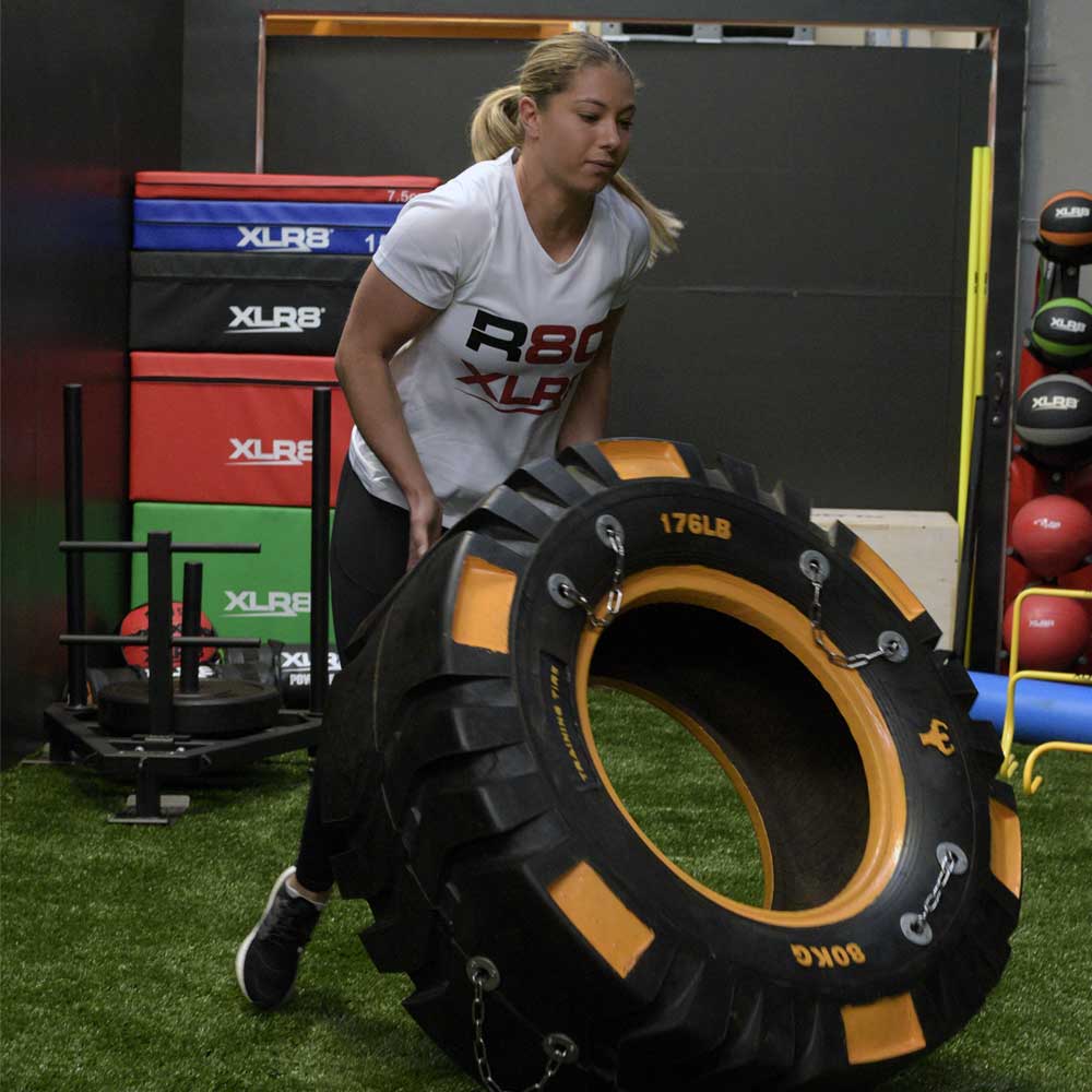 XLR8 Strongman Fitness Tire 120kg - Heavy Duty Rubber Gym Tire for Strength Training, CrossFit & Outdoor Workouts