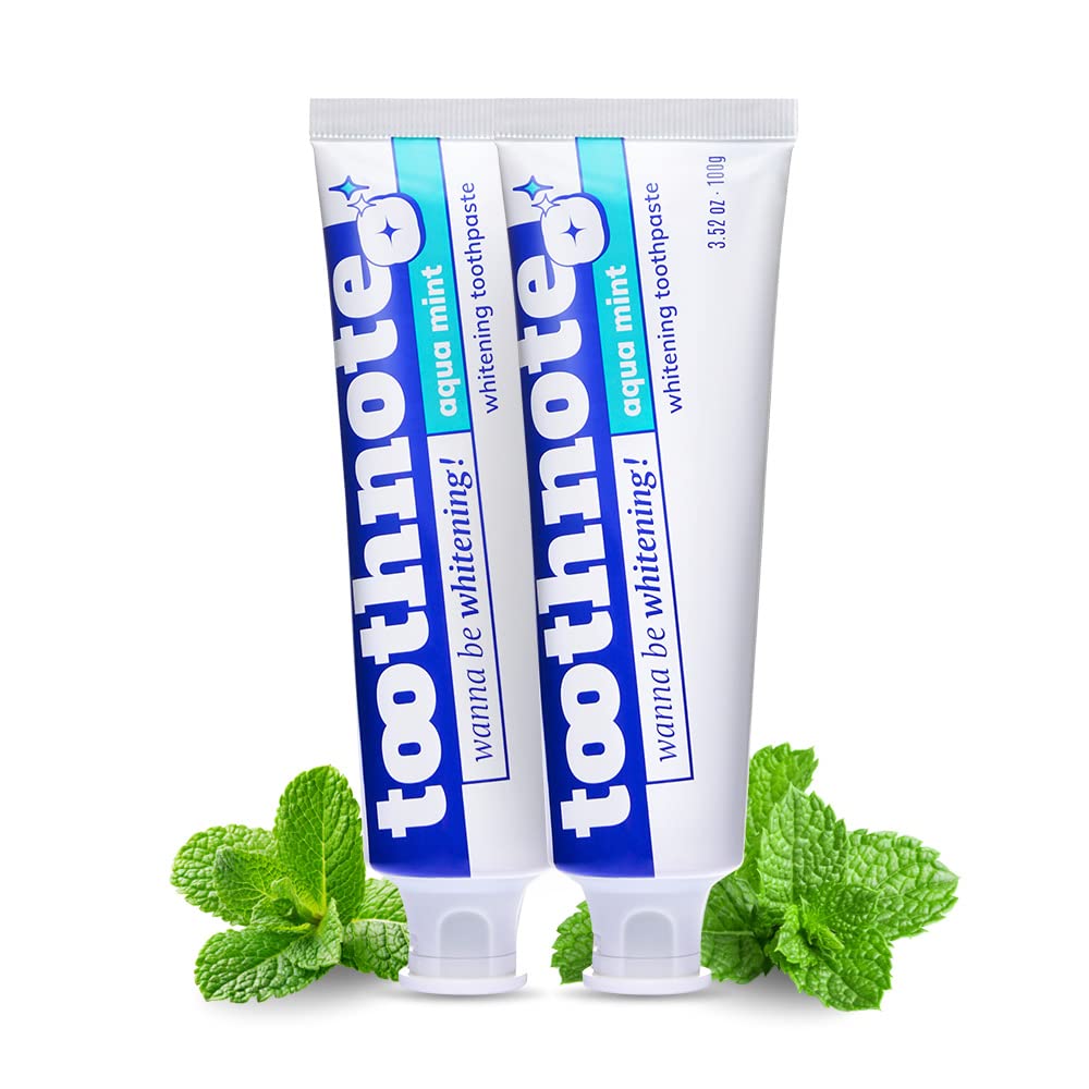 Natural Whitening Toothpaste for Sensitive Teeth - 2 Pack (3.52 fl oz Each) | Organic Formula Removes Coffee & Tea Stains | 99% Natural Ingredients, SLS-Free, Gluten-Free | Aqua Mint Flavor | Perfect for Daily Oral Care & Travel