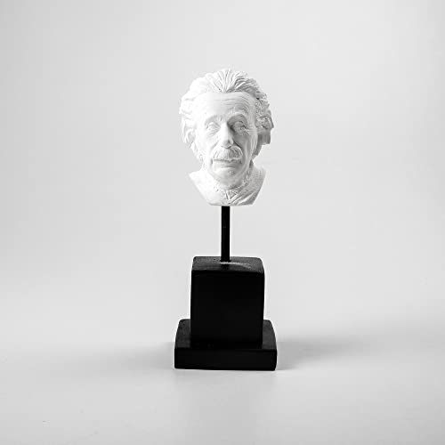 Albert Einstein Statue Figurine - Modern Home Decor Sculpture, Rustic Office Desk Decor, Unique Housewarming Gift for Science Lovers | Perfect for Study Room, Bookshelf Display & Teacher Appreciation Gifts