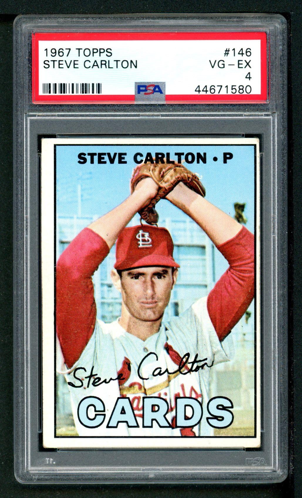 1967 Topps #146 Steve Carlton St. Louis Cardinals Baseball Card PSA 4.00 - Vintage MLB Collectible for Sports Memorabilia & Card Show Displays