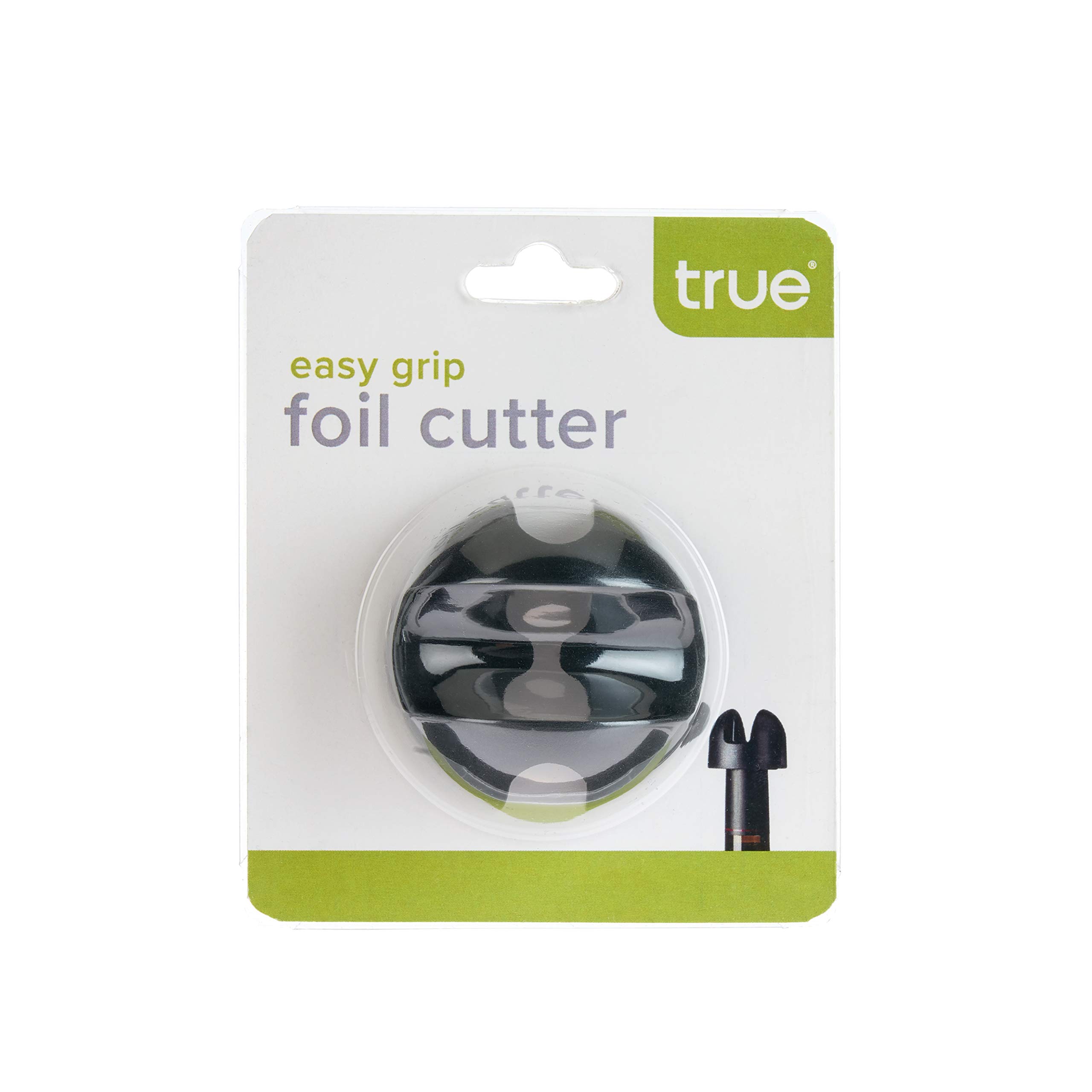 Premium 4-Blade Foil Cutter with Ergonomic Grip - Black - Perfect for Wine Bottles, Champagne & Kitchen Use