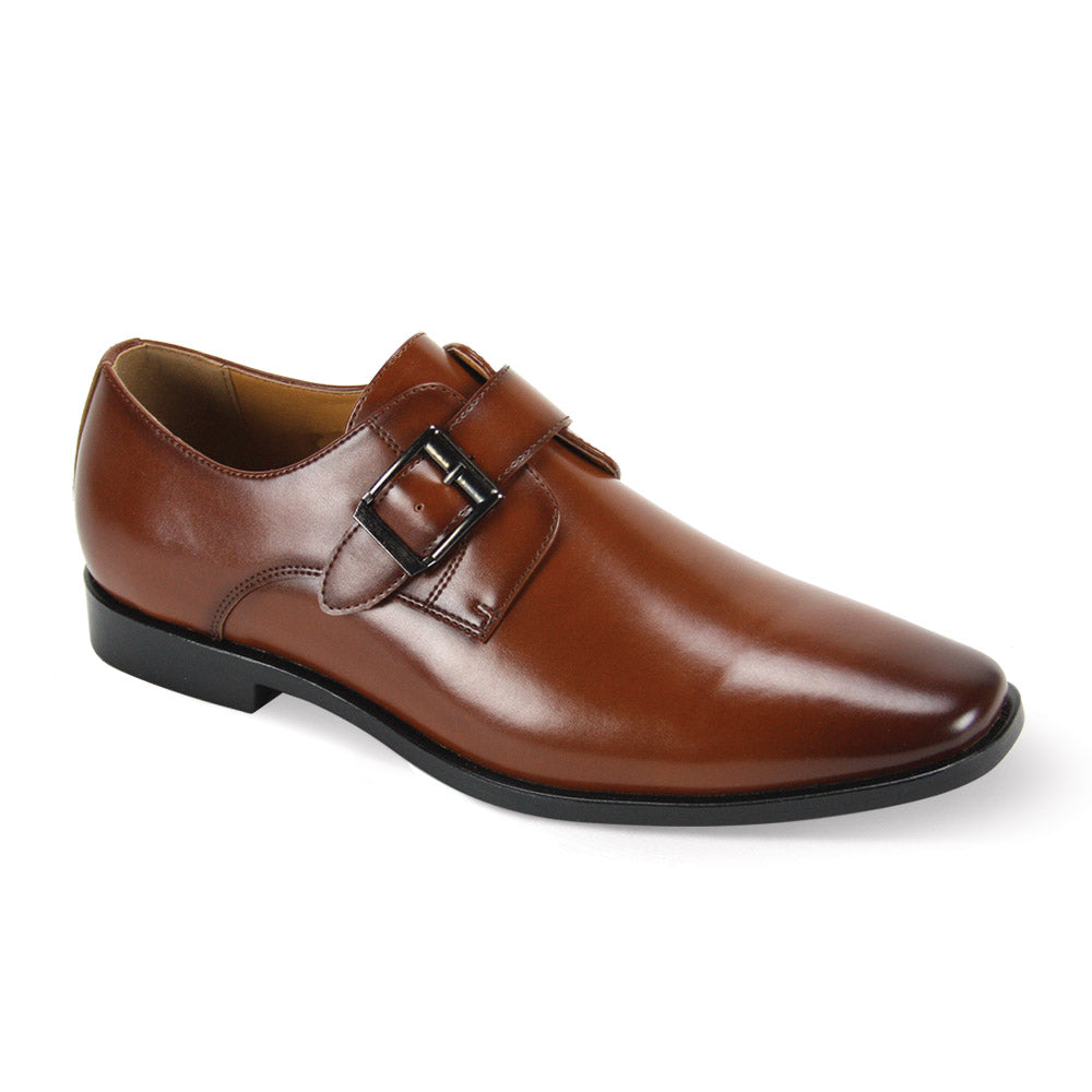 Antonio Cerrelli 7013 Genuine Leather Dress Shoes for Men - Cognac Brown, Medium Width - Perfect for Business, Weddings & Formal Occasions