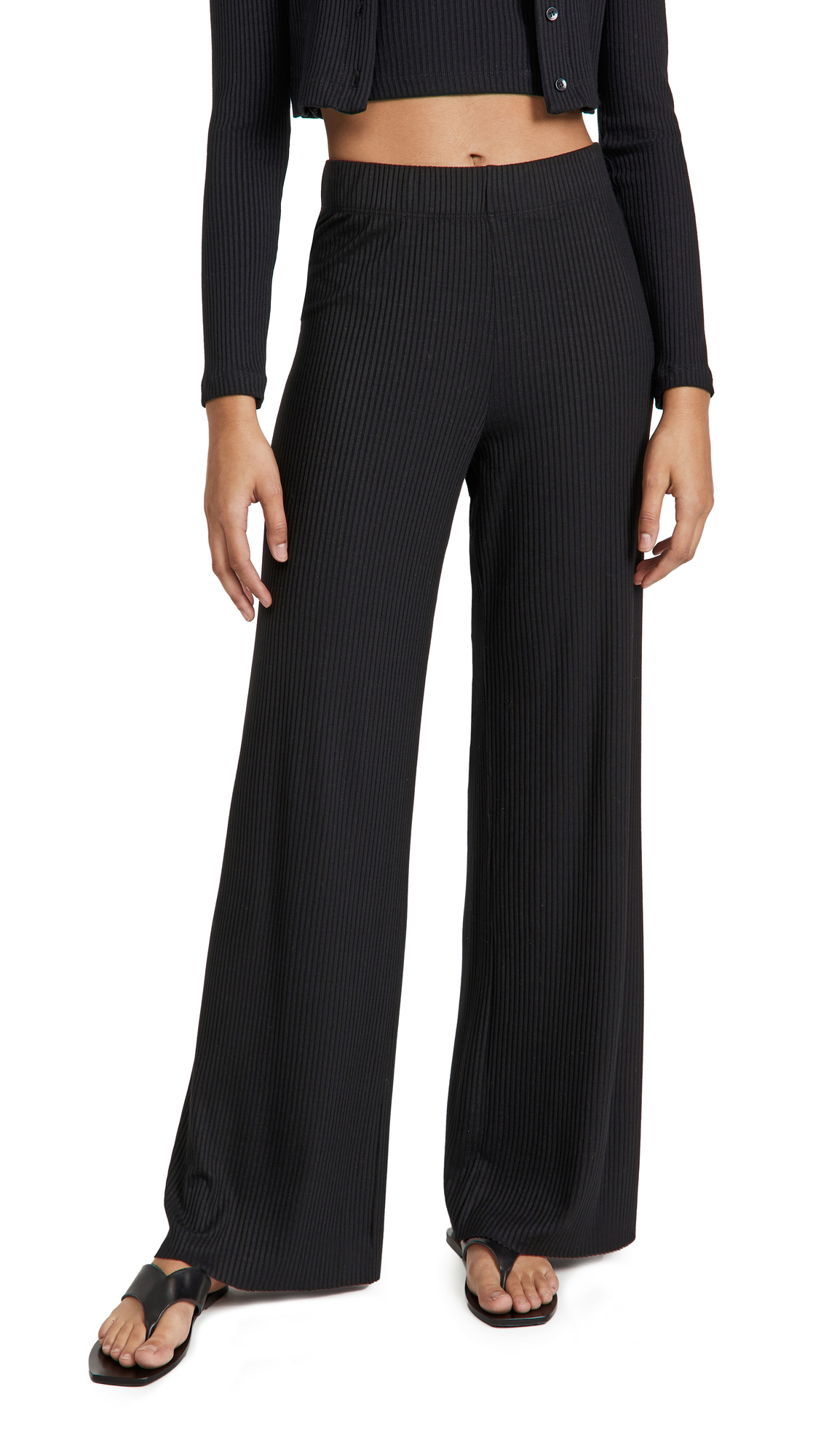 Enza Costa Women's Viscose Rib Straight Leg Pants - Comfortable Stretch Trousers for Work, Office & Casual Wear | Soft Breathable Fabric for All-Day Comfort