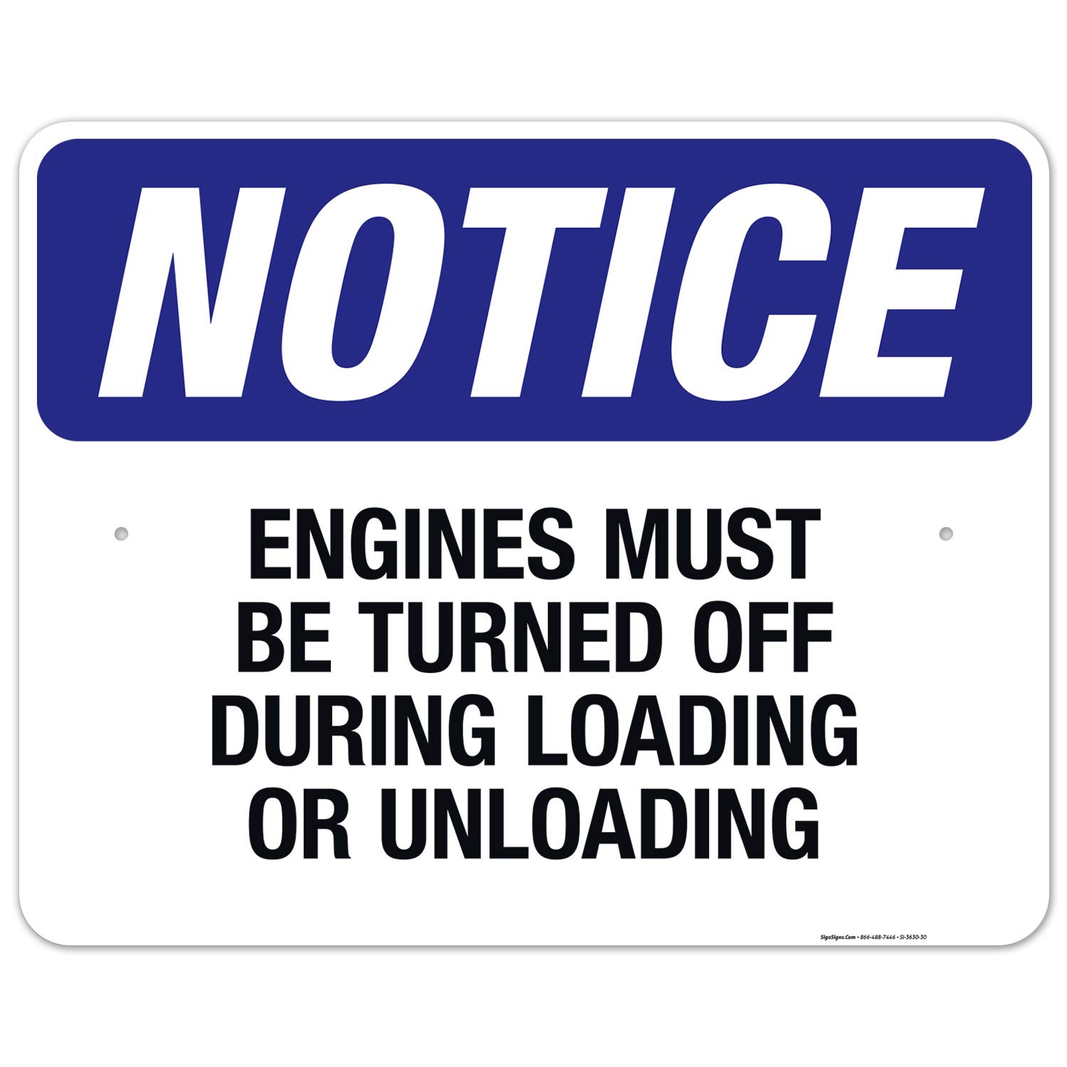 OSHA Compliant 'Engines Must Be Turned Off During Loading/Unloading' Safety Sign - 24x30 Inches Rust-Free Aluminum, Fade Resistant for Indoor & Outdoor Use - Made in USA | Perfect for Warehouses, Truck Stops & Industrial Facilities