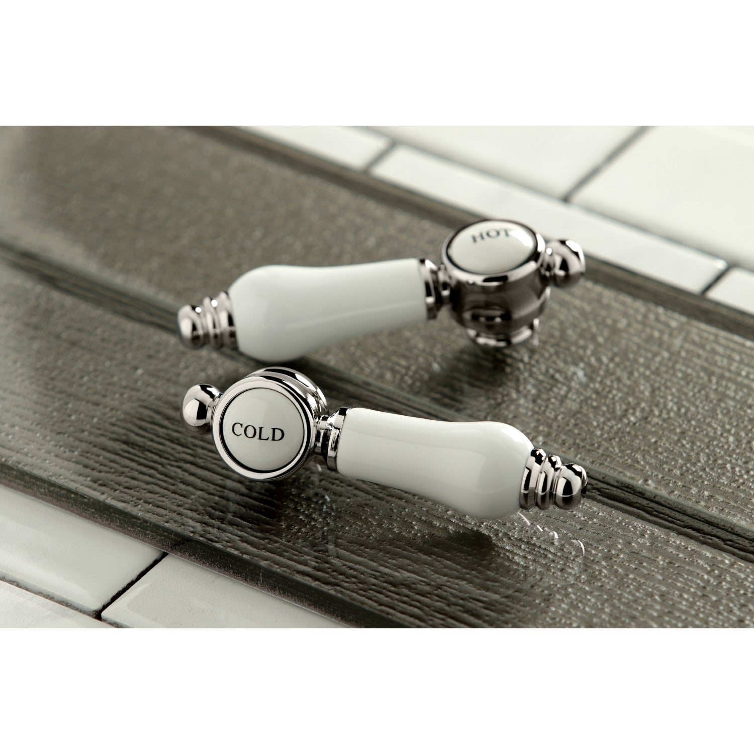 Bel Air KS1216BPL Double Handle 2 Hole Wall Mount Bathroom Faucet in Polished Nickel - Perfect for Modern Bathrooms, Powder Rooms & Spa Retreats