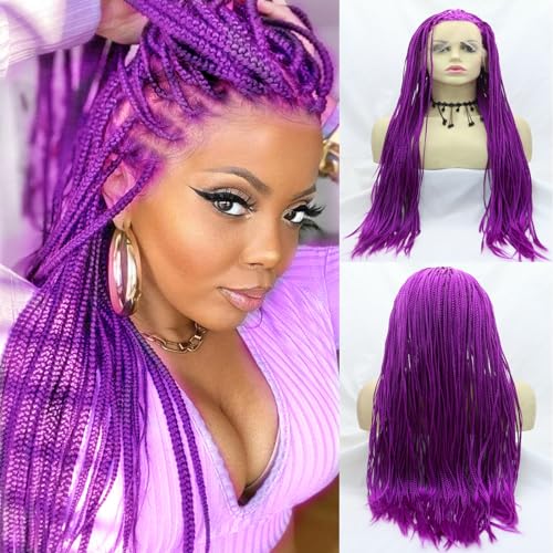 Purple Pastel Braided Wig Lace Front