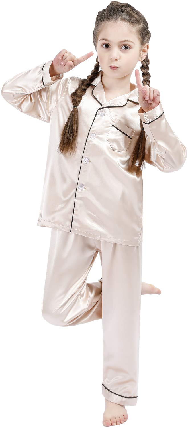 Kids Silk Satin Pajama Set - Button Down Sleepwear for Boys & Girls | Bedtime & Lounging