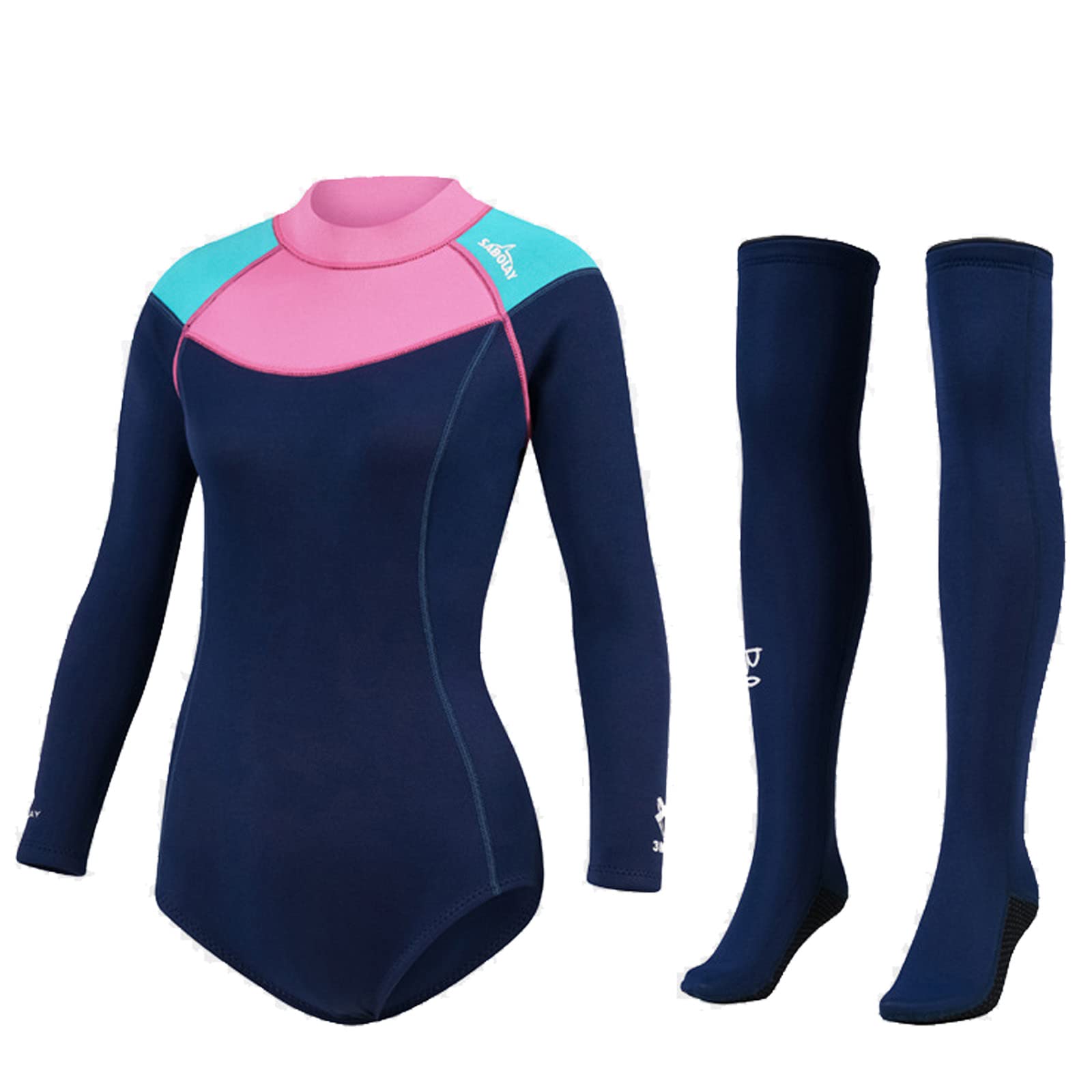 TOYOMO 2-Piece 2MM Neoprene Wetsuit for Women - Scuba Diving Top & Socks Set - Perfect for Snorkeling, Surfing, Swimming & Water Sports | Warm & Flexible Full Body Protection