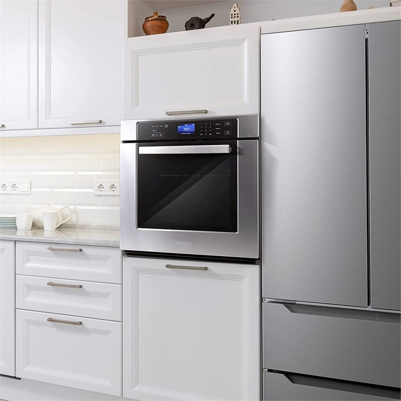 Cosmo 30-Inch 5 cu. ft. Single Electric Wall Oven with True European Convection & Self-Cleaning - Stainless Steel Built-In Oven for Modern Kitchens | COS 30ESWC