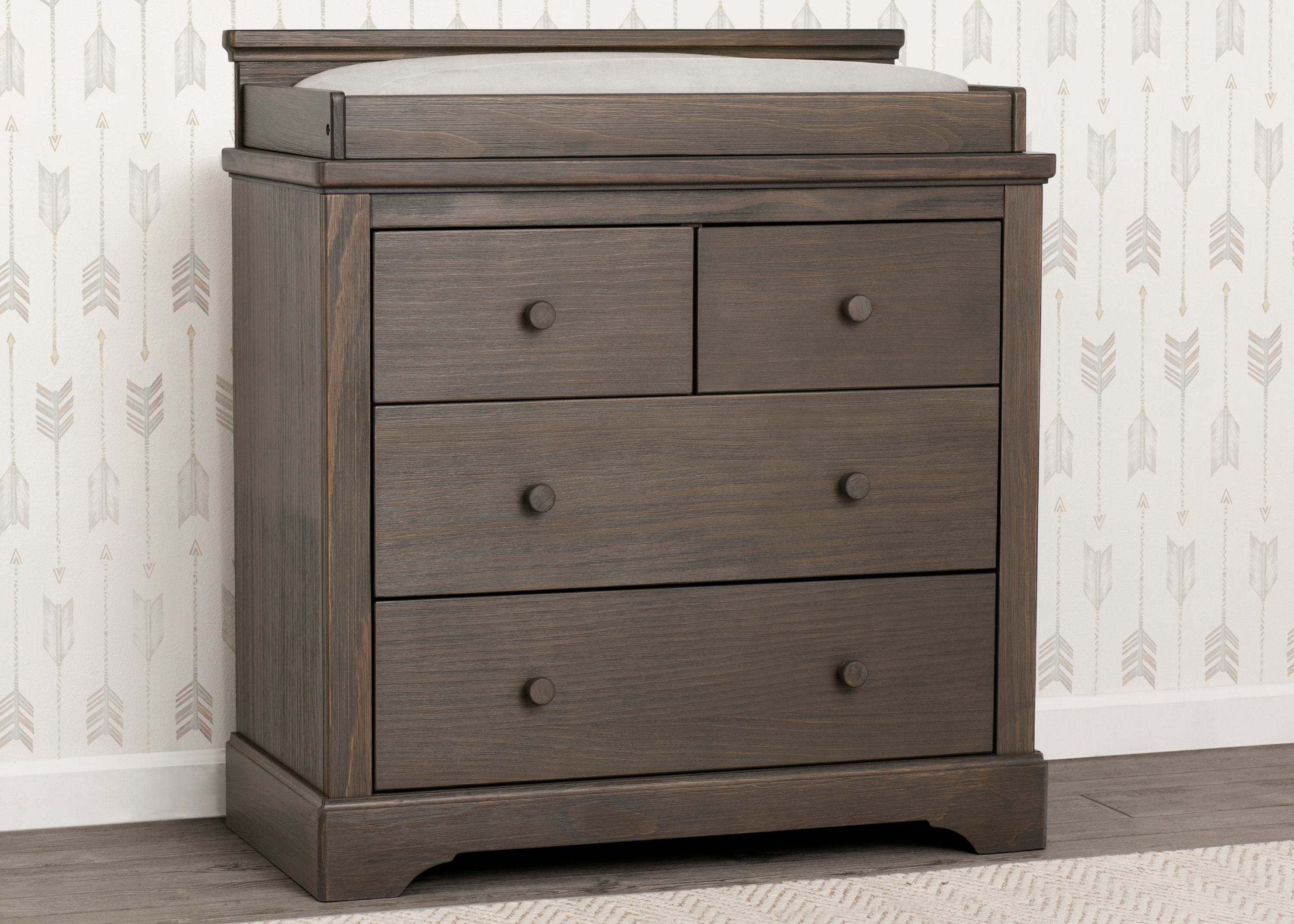 Paloma 4-Drawer Baby Dresser with Changing Table Top | Sturdy Nursery Storage with Interlocking Drawers | Perfect for Baby Room Organization & Diaper Changing Station