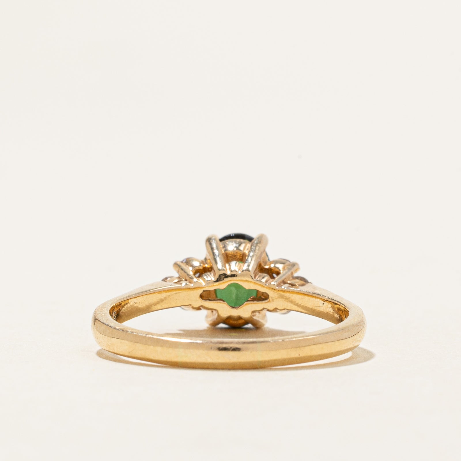 1.16ct Green Tourmaline & 0.18ct Diamond Ring - Size 8.5 - Elegant Birthstone Jewelry for Women - Perfect for Engagement, Anniversary & Special Occasions