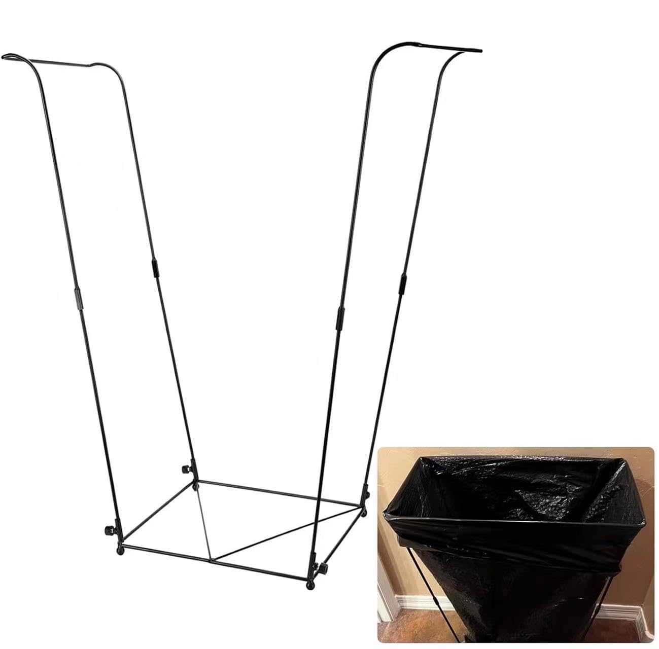 Heavy Duty Metal Leaf & Garbage Bag Holder - 30-45 Gallon Capacity | Multi-Use Outdoor Trash Can Stand for Yard Waste, Leaves & Debris | Perfect for Gardening, Landscaping & Home Cleanup
