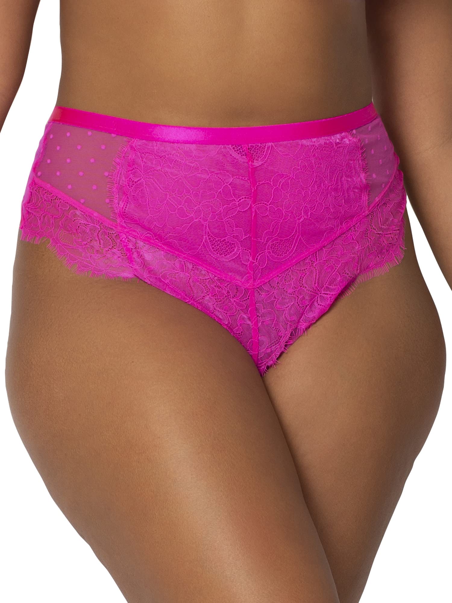 Smart & Sexy Women's Mesh & Lace High Waisted Thong Panties - Comfortable & Breathable Underwear for Everyday Wear, Date Night & Special Occasions