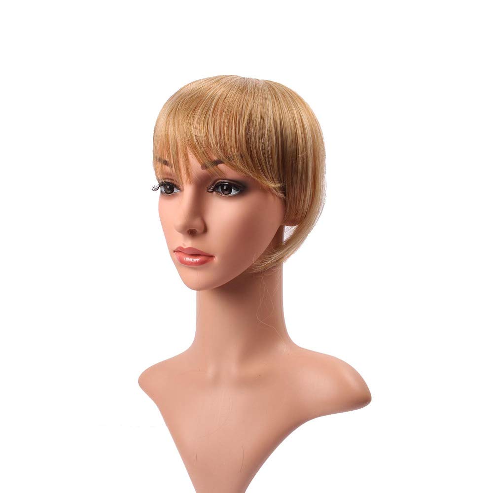 Women's Clip-In Straight Fake Bangs - High-Temperature Resistant Synthetic Hair Toupee Fringe (8 Inches, Color #4) | Perfect for Cosplay, Daily Styling & Hair Volume Enhancement
