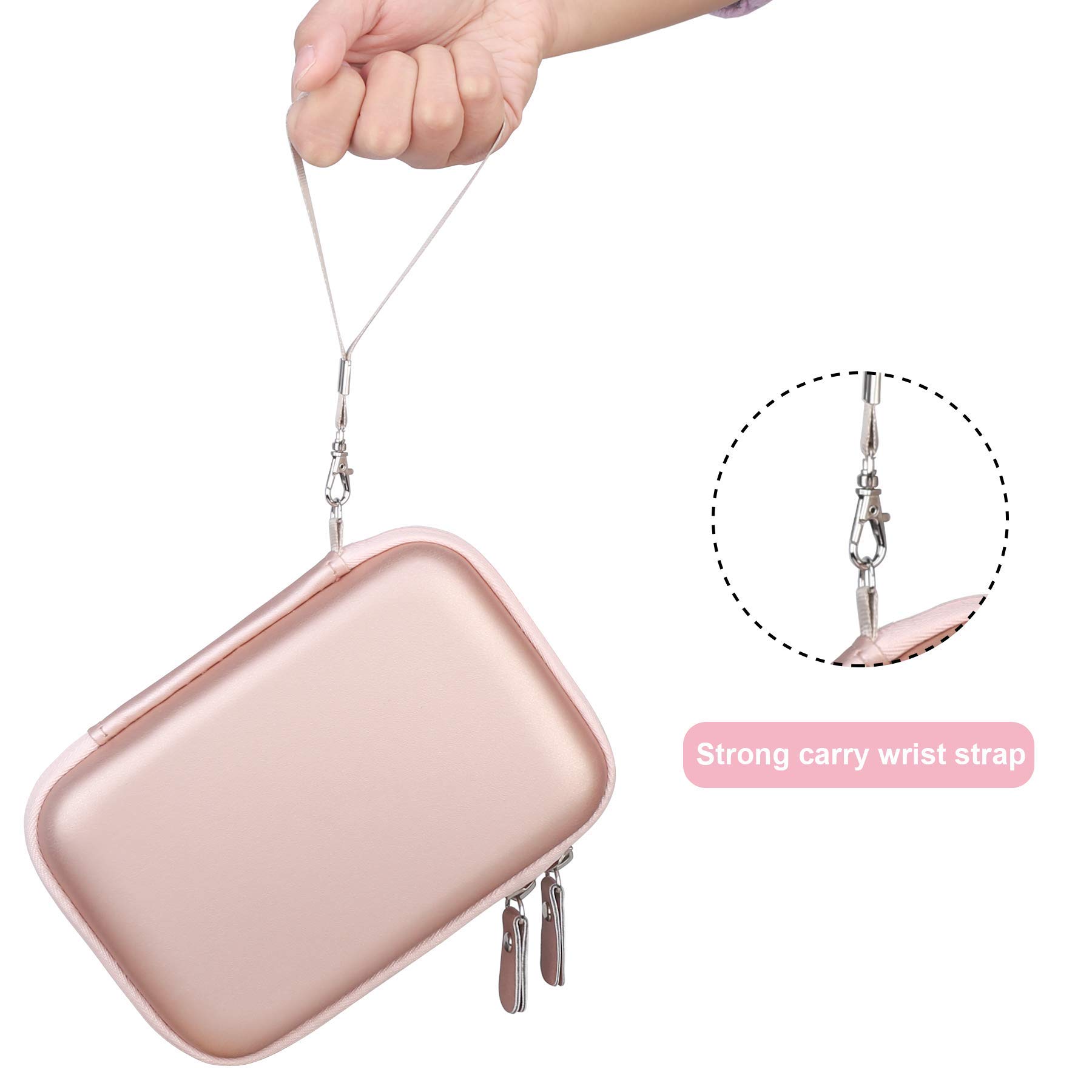 SUPVAN E10 Label Maker Case - Rose Gold & Monochrome Protective Cover | Durable Storage Organizer for Office, Home, or Craft Room Organization