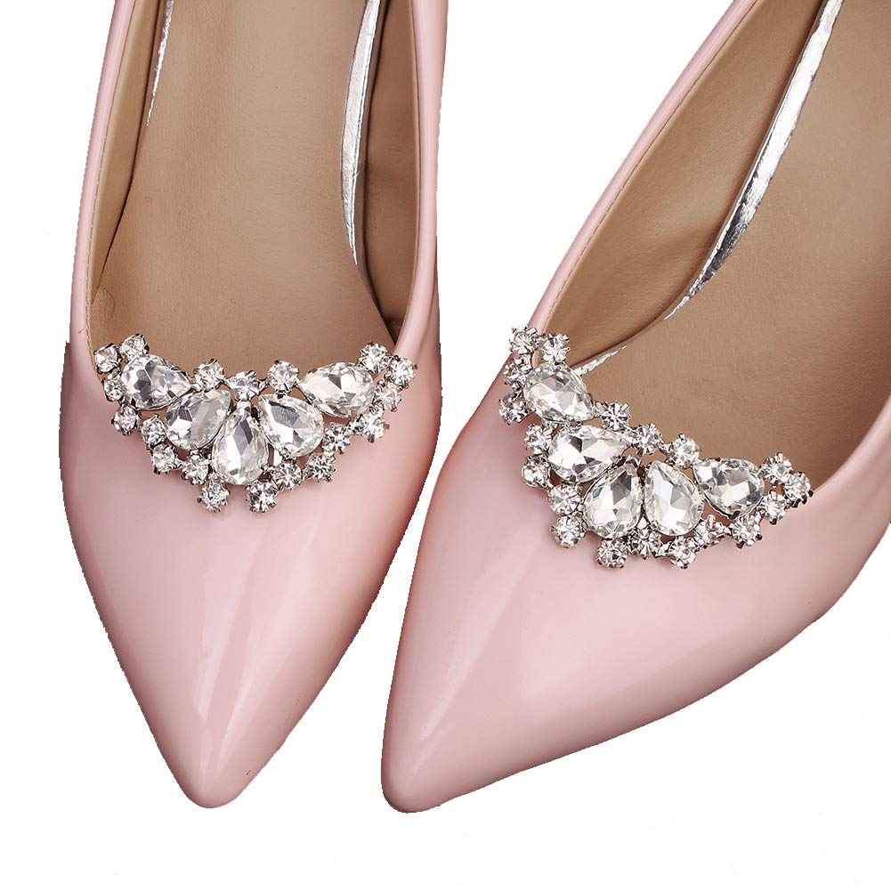 Lauthen.S Rhinestone Wedding Shoe Clips - 1 Pair Bridal Shoe Accessories for Bride, Party, Prom & Special Occasions | Elegant Shoe Decorations for Weddings, Dances & Formal Events