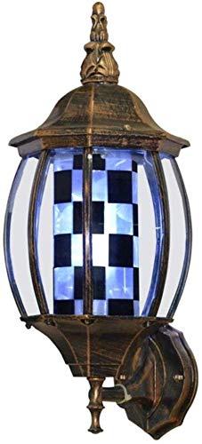 Classic European Barber Pole Light - Outdoor LED Rotating Salon Sign, Waterproof Wall Light for Hairdresser Shops | Perfect for Barber Shop Exteriors, Salons & Vintage Decor