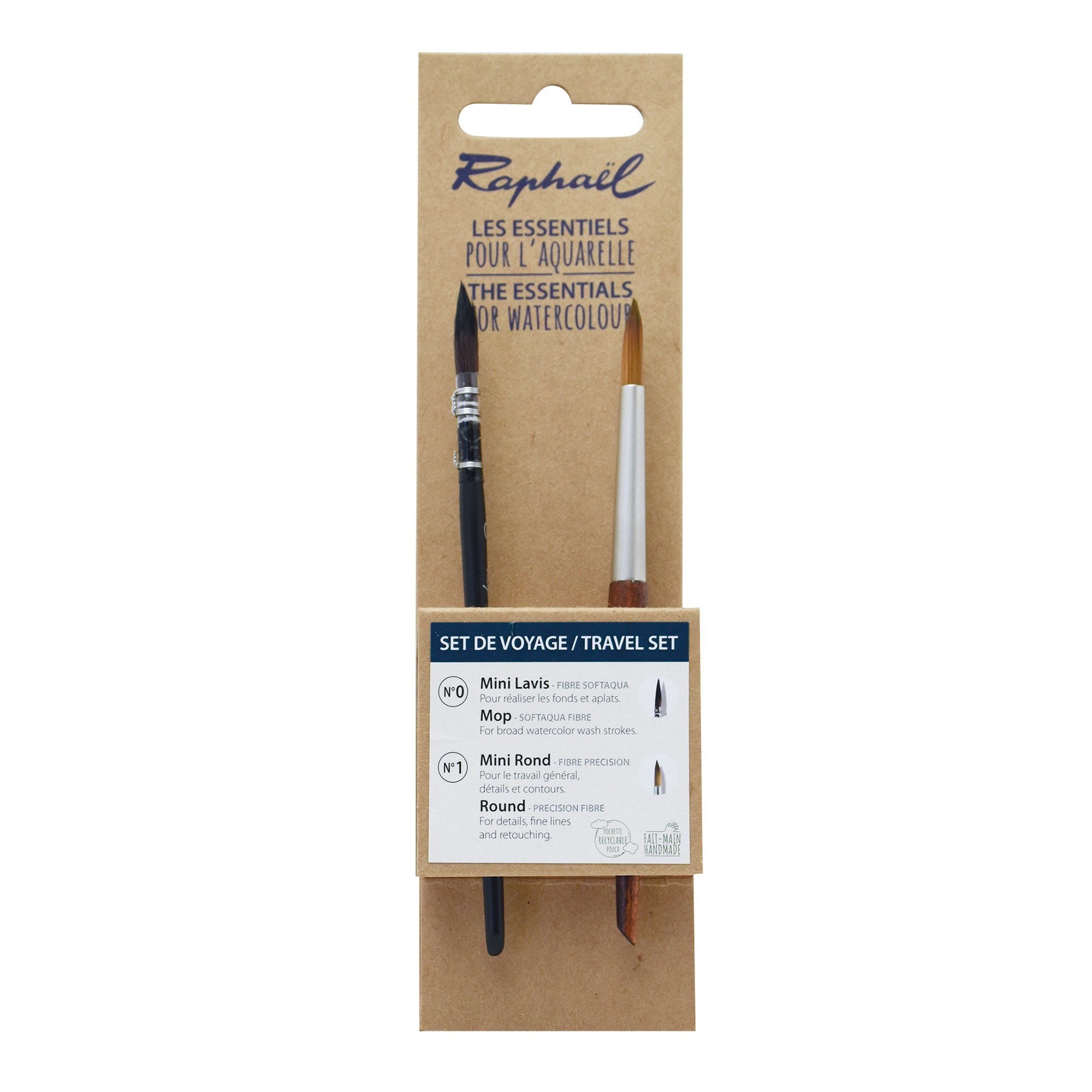 2 Piece Essential Watercolor Brush Travel Set - Professional Watercolor Painting Kit for Artists & Beginners - Perfect for Outdoor Sketching, Travel Art Supplies & Studio Painting
