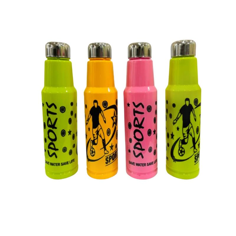 ZAKAAS 1000ml Sports Water Bottle Set of 4 - BPA Free, 100% Food Grade Plastic - Ideal for Gym, School, Work & Outdoor Activities - Leak Proof & Durable for Running, Hiking & Sports (Multicolor)
