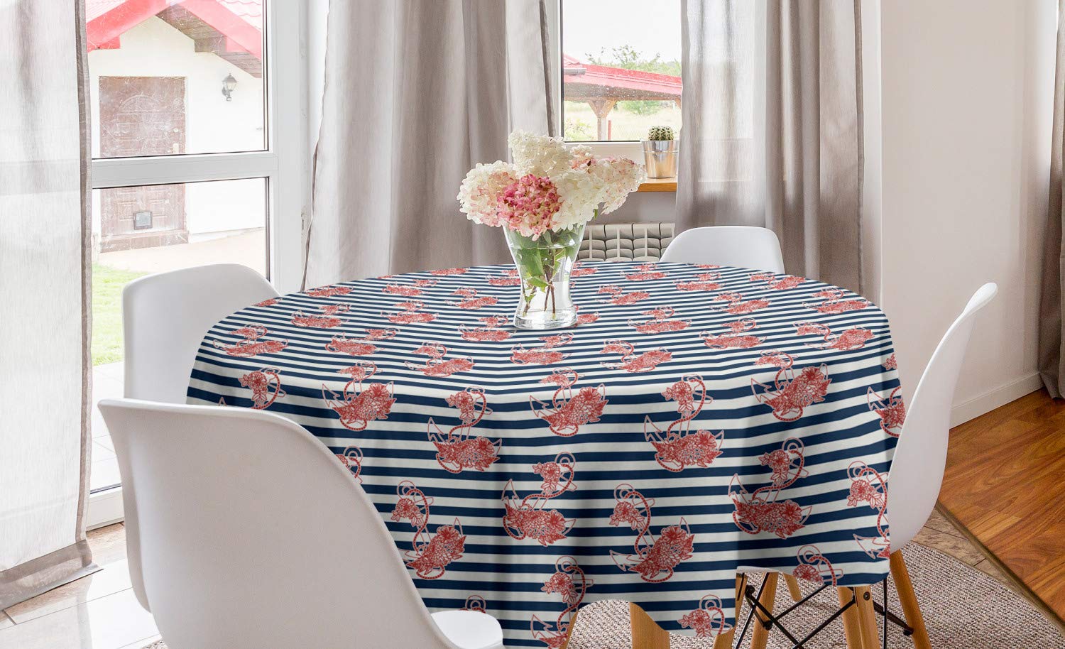 Ambesonne Anchor Round Tablecloth 60