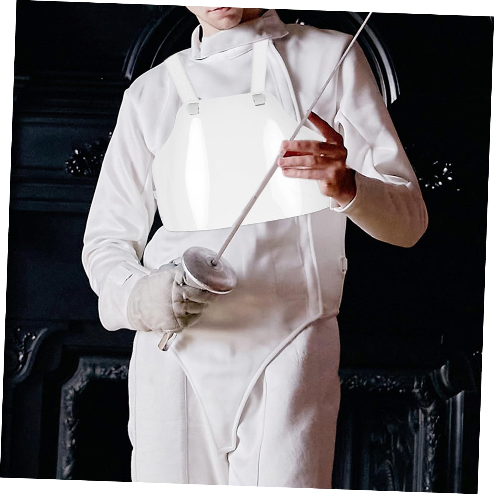 BESPORTBLE Men's Fencing Chest Protector - Professional Breathable Chest Guard for Fencing Training & Competition - Lightweight Portable Protection Gear for Foil, Epee & Saber Fencing